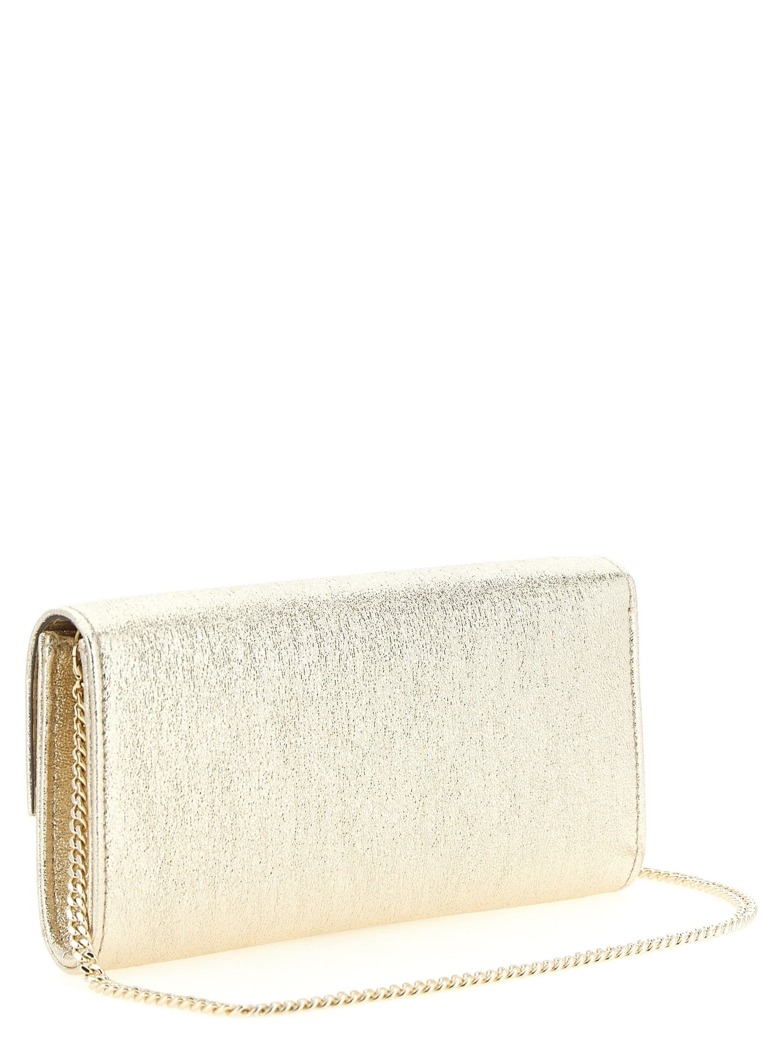 Gold Lamb Leather Clutch Bag - 2