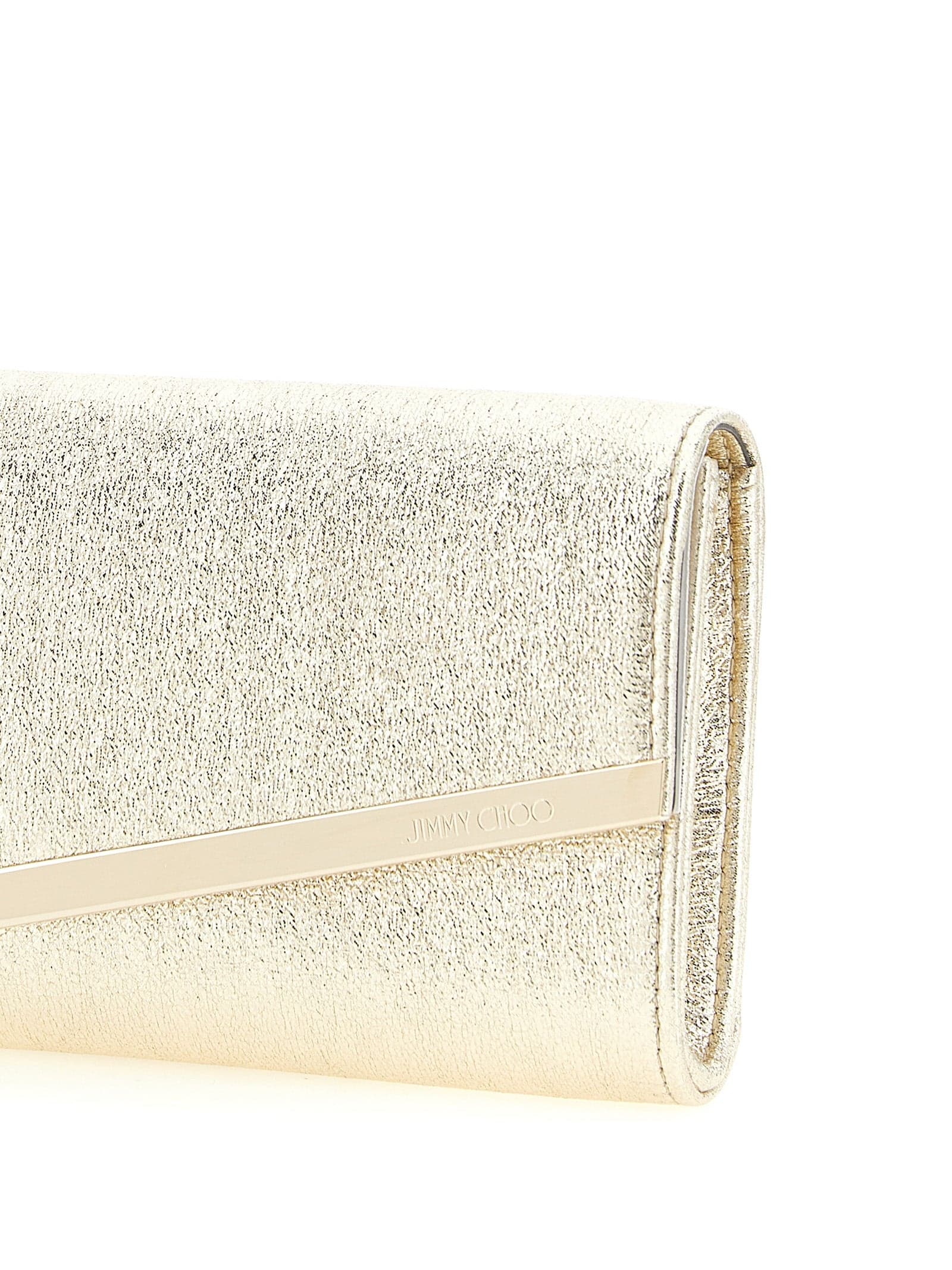 Gold Lamb Leather Clutch Bag - 3