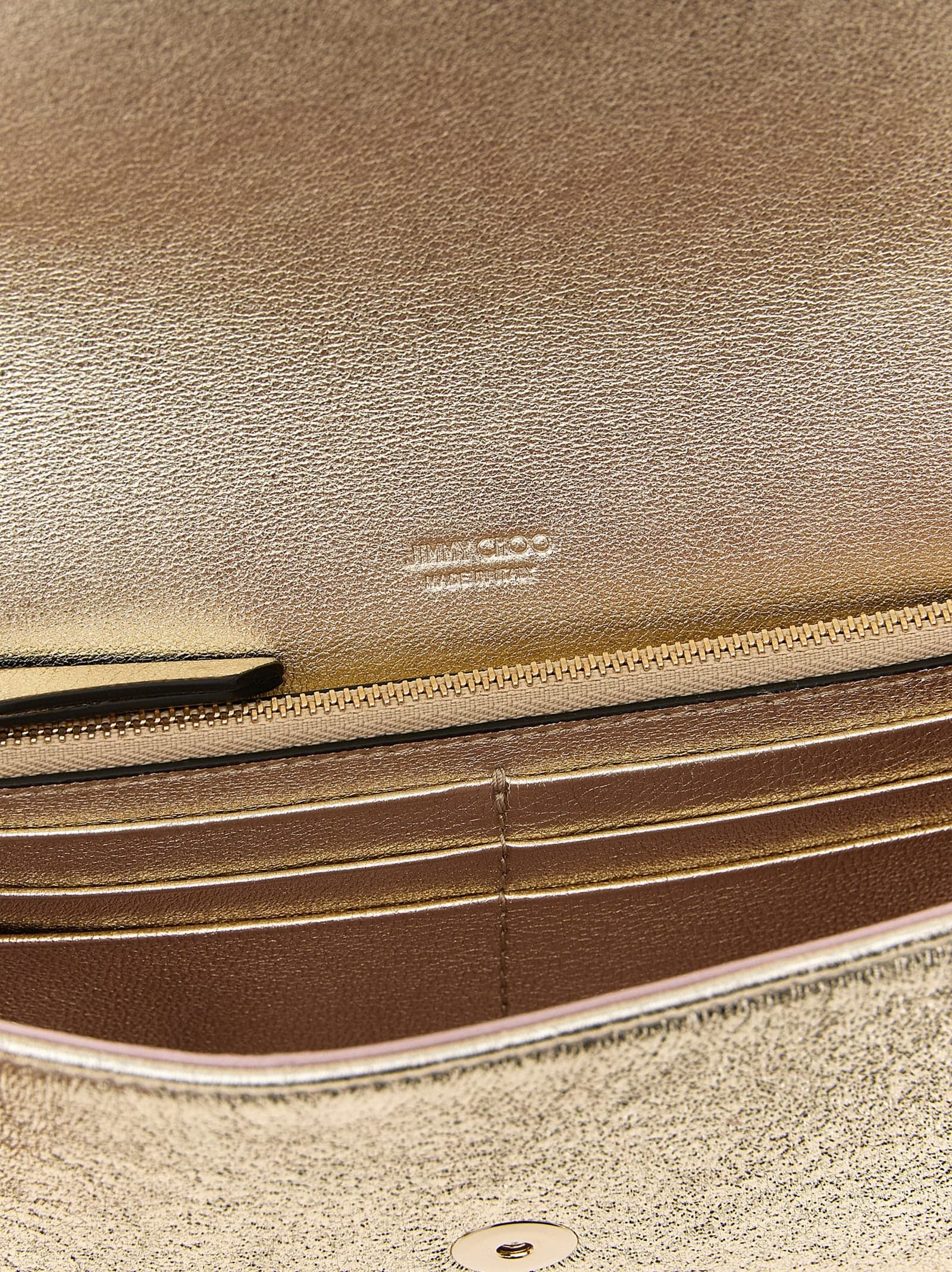 Gold Lamb Leather Clutch Bag - 4