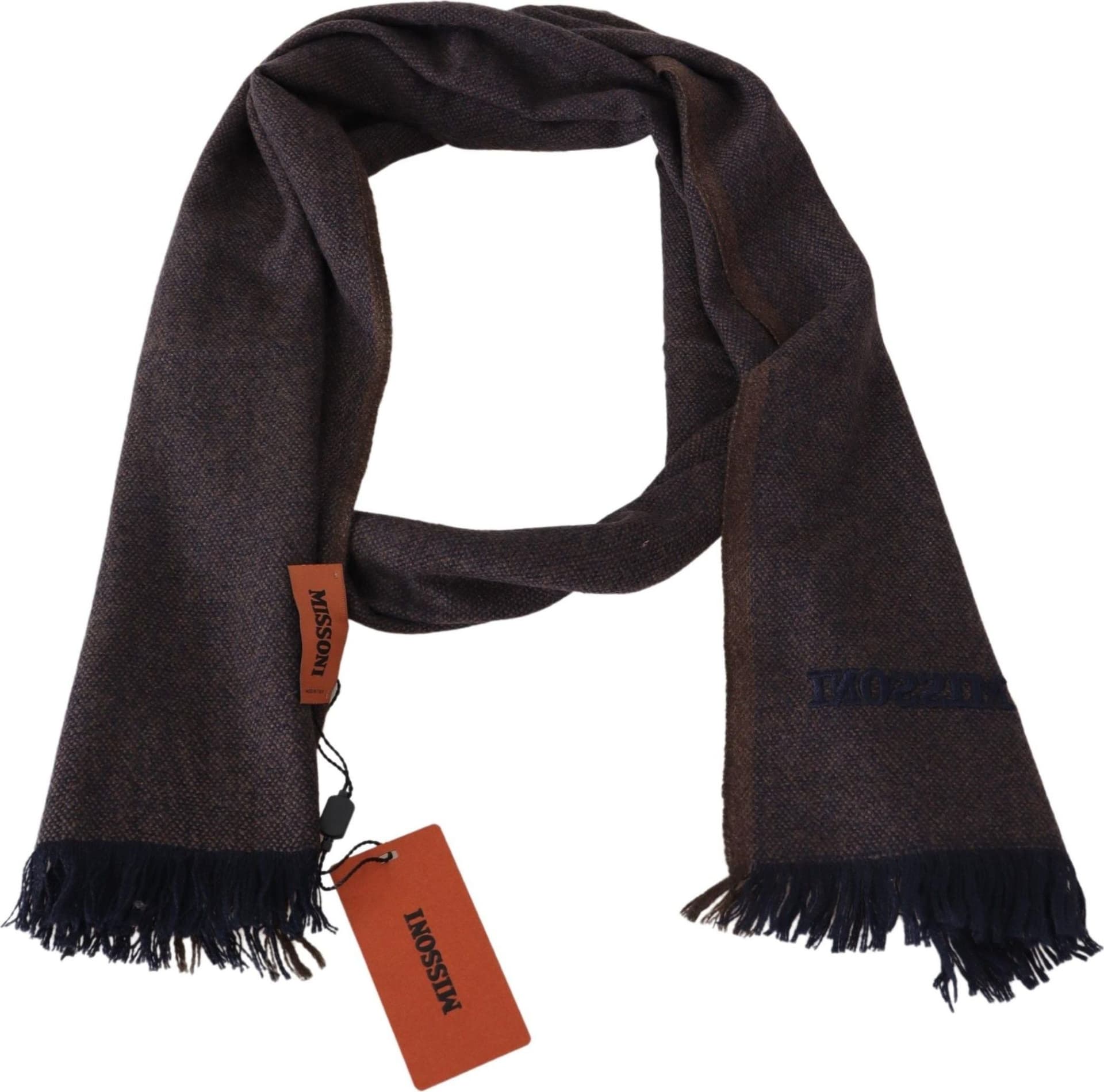 Brown 100% Cashmere Unisex Neck Wrap Fringes Scarf - 2