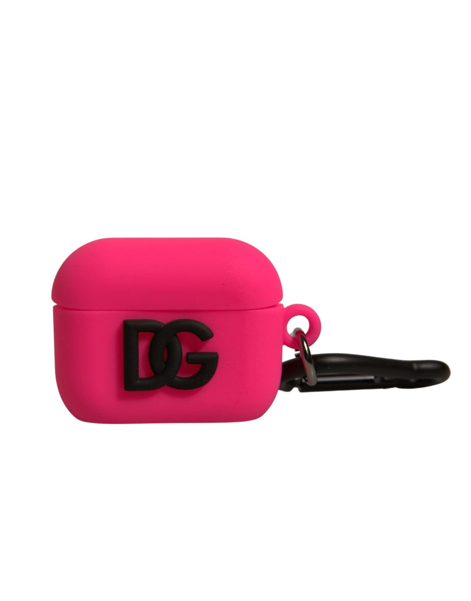 Pink Silicone Rubber Logo Embossed Airpods Case - 3