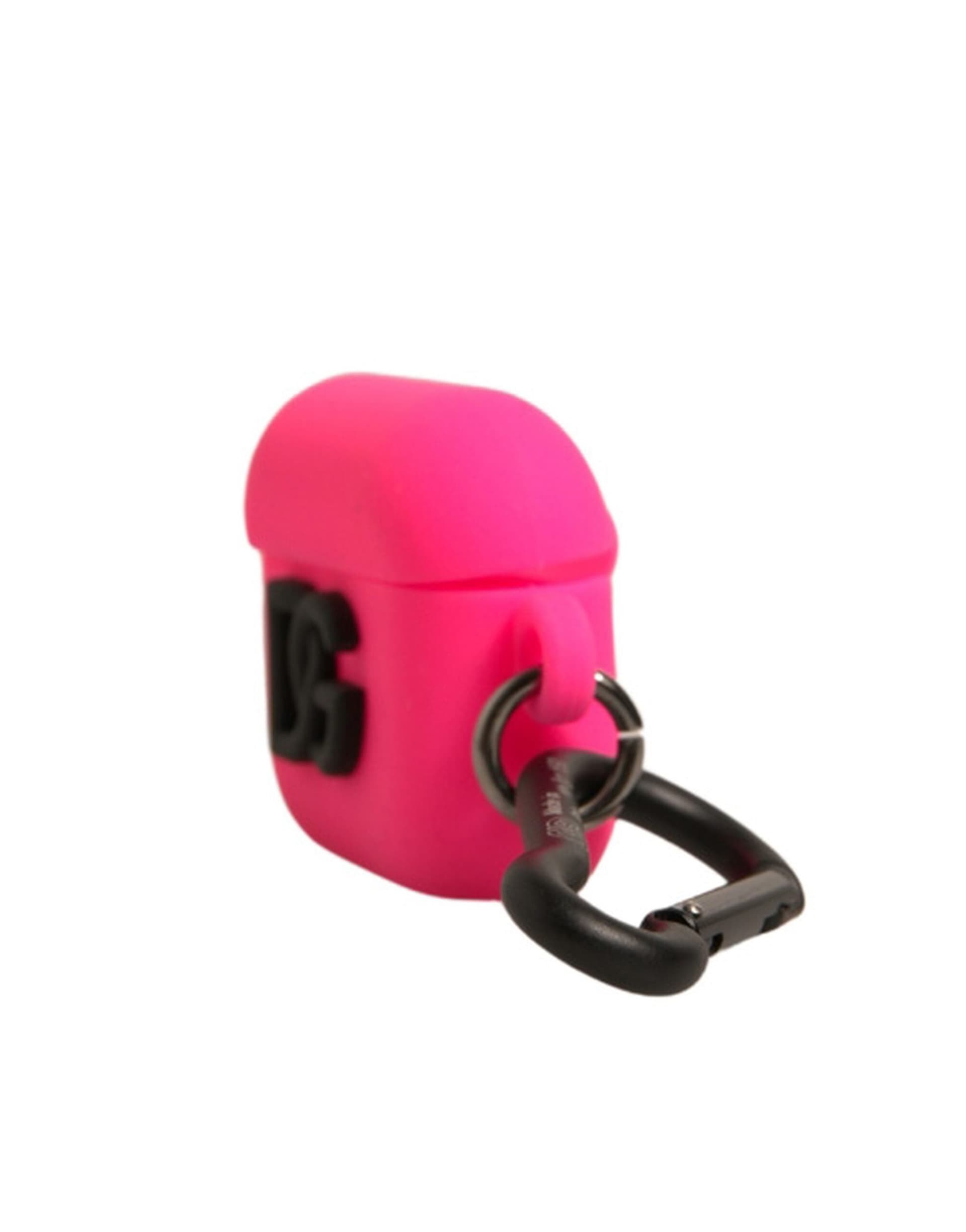 Pink Silicone Rubber Logo Embossed Airpods Case - 4