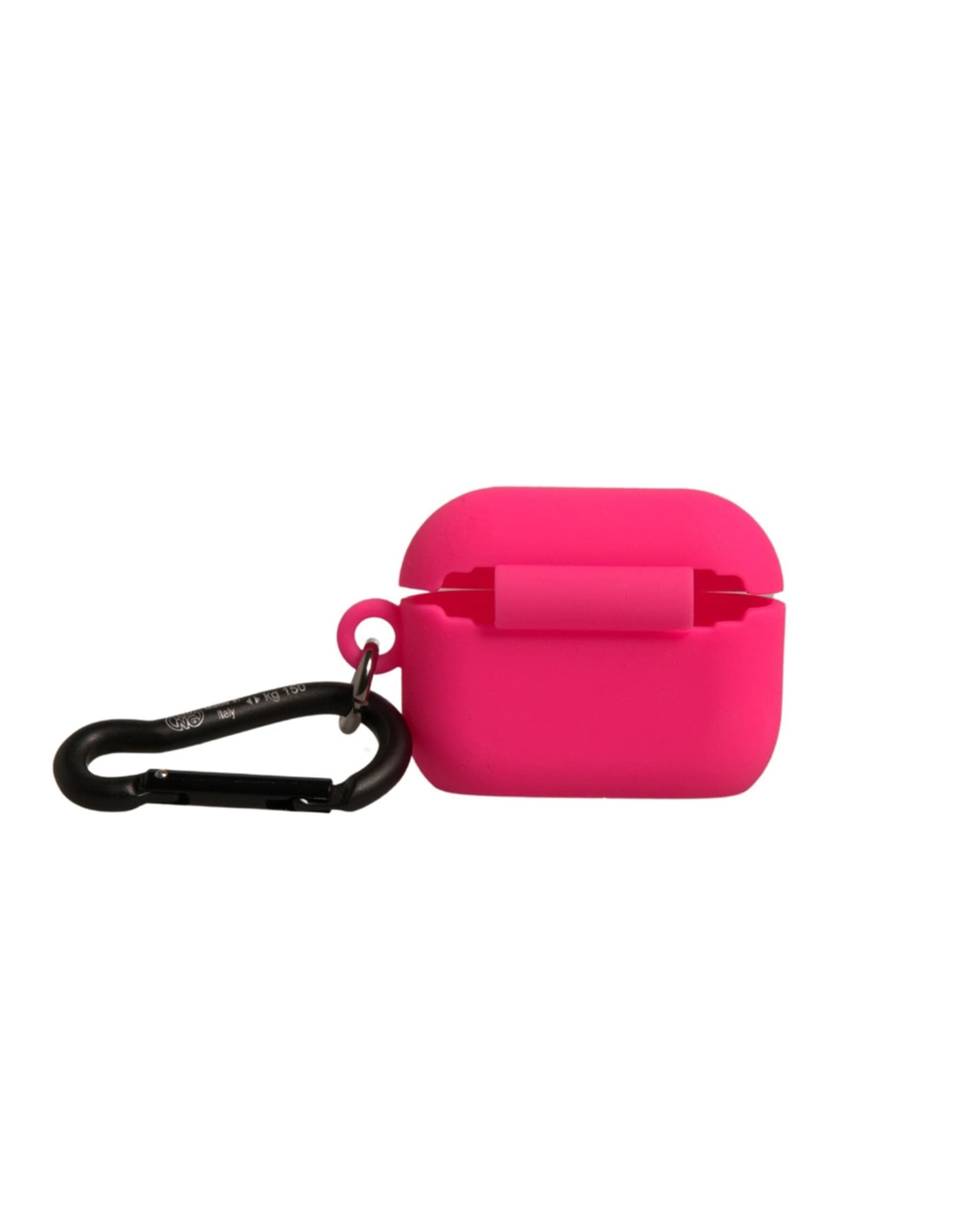 Pink Silicone Rubber Logo Embossed Airpods Case - 5