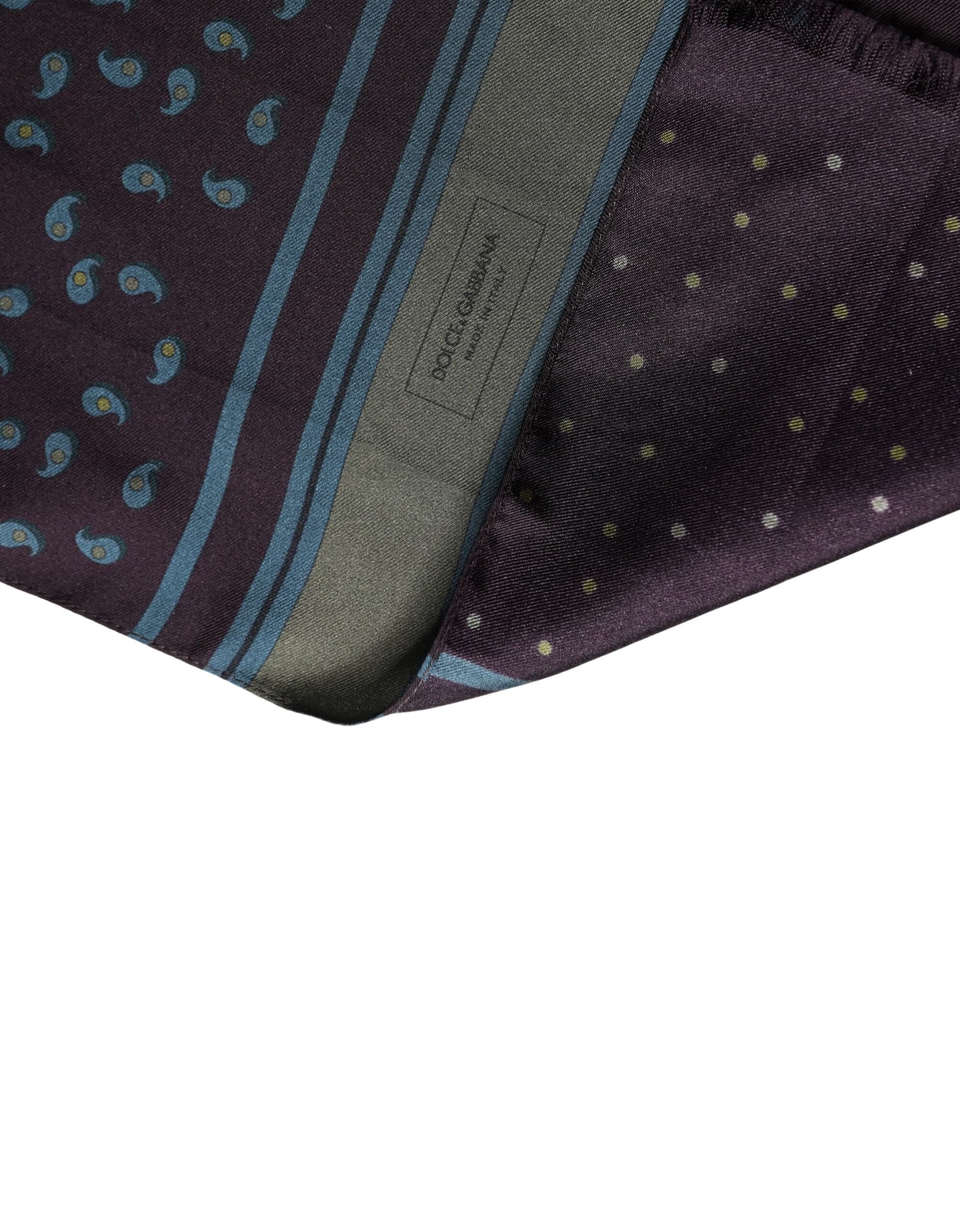 Men Scarf Maroon Patterned Silk Neck Foulard 132cm x 33cm - 3