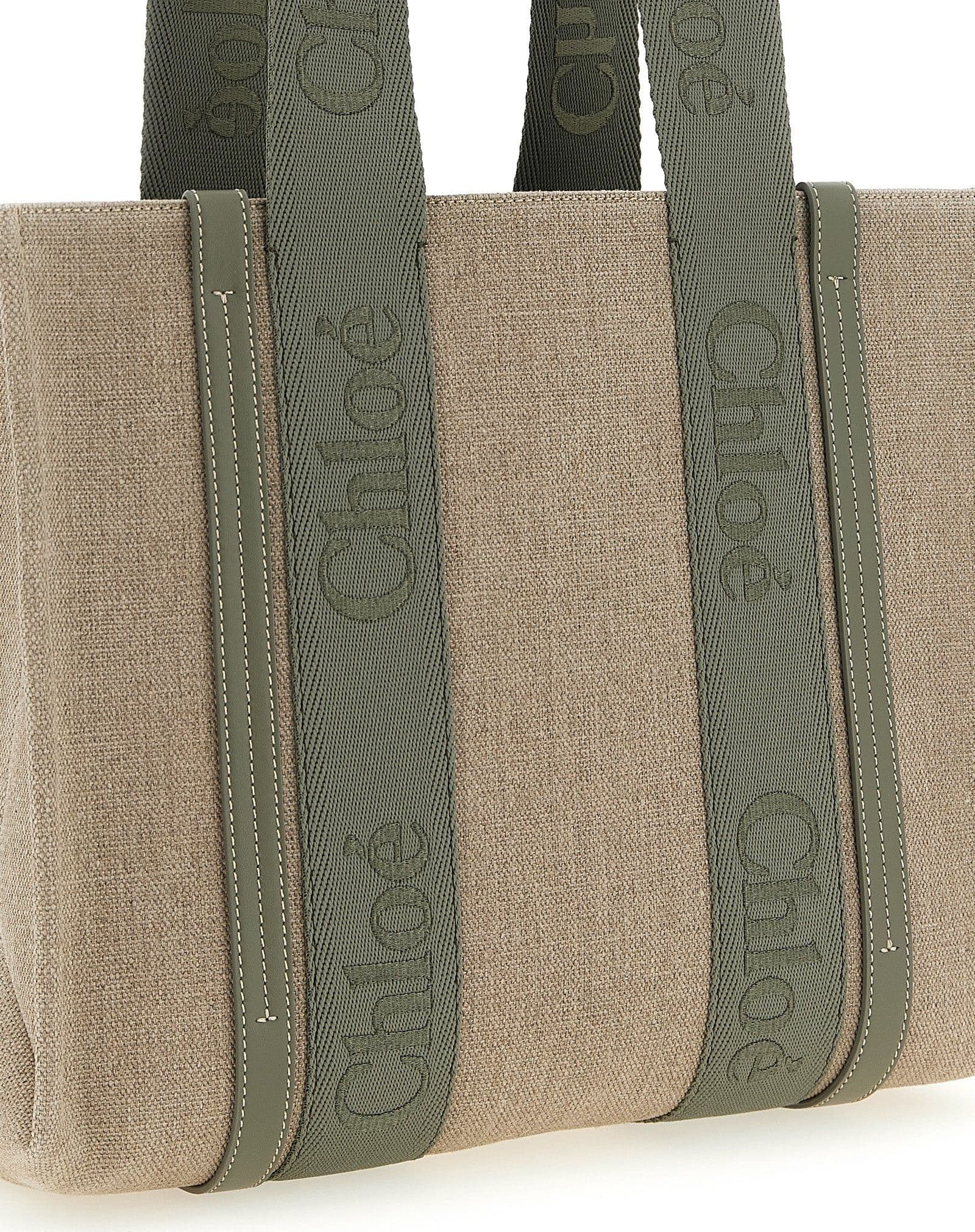 Bicolor Linen Tote Bag - 3