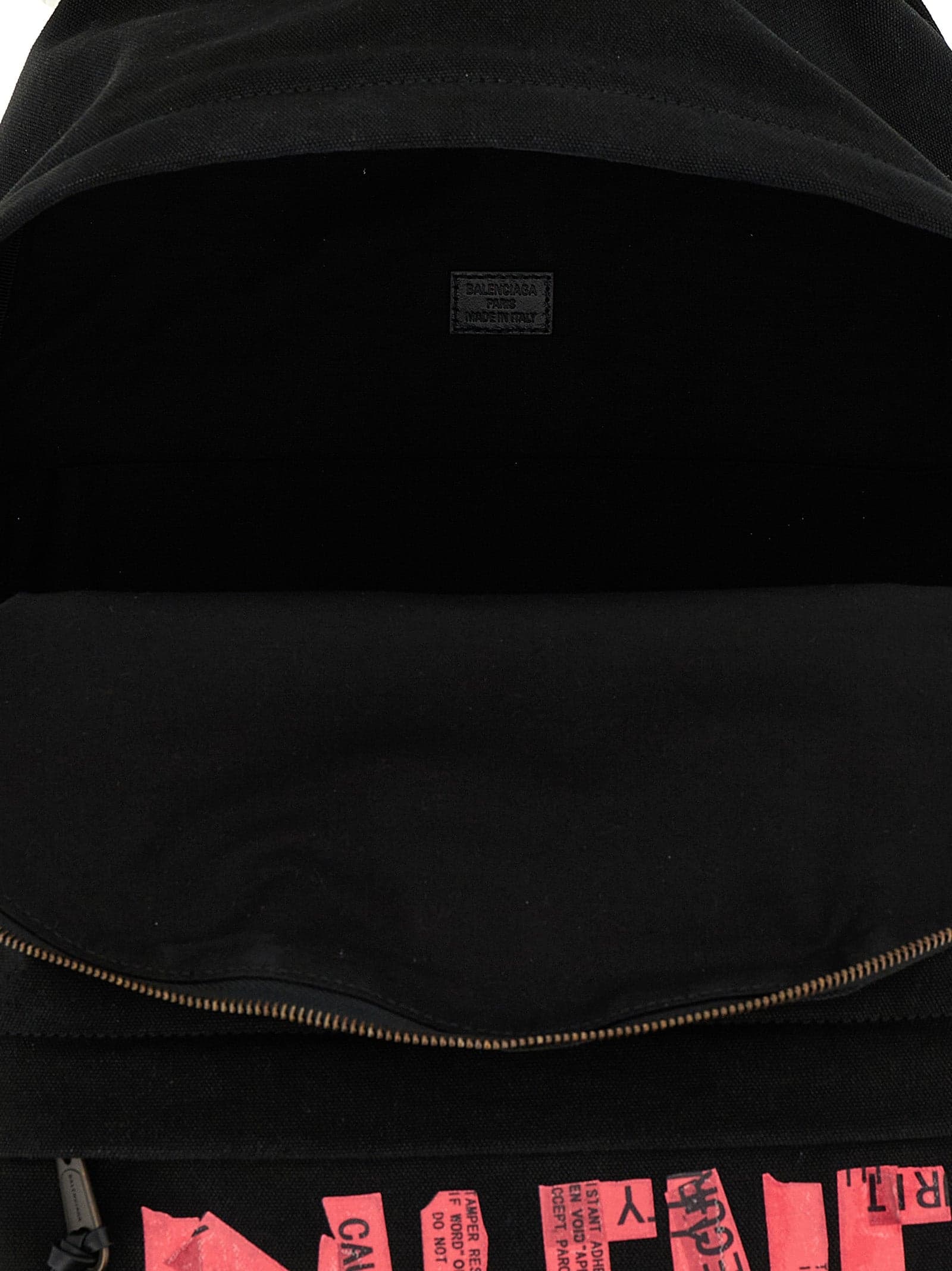 Black Cotton Backpack - 4