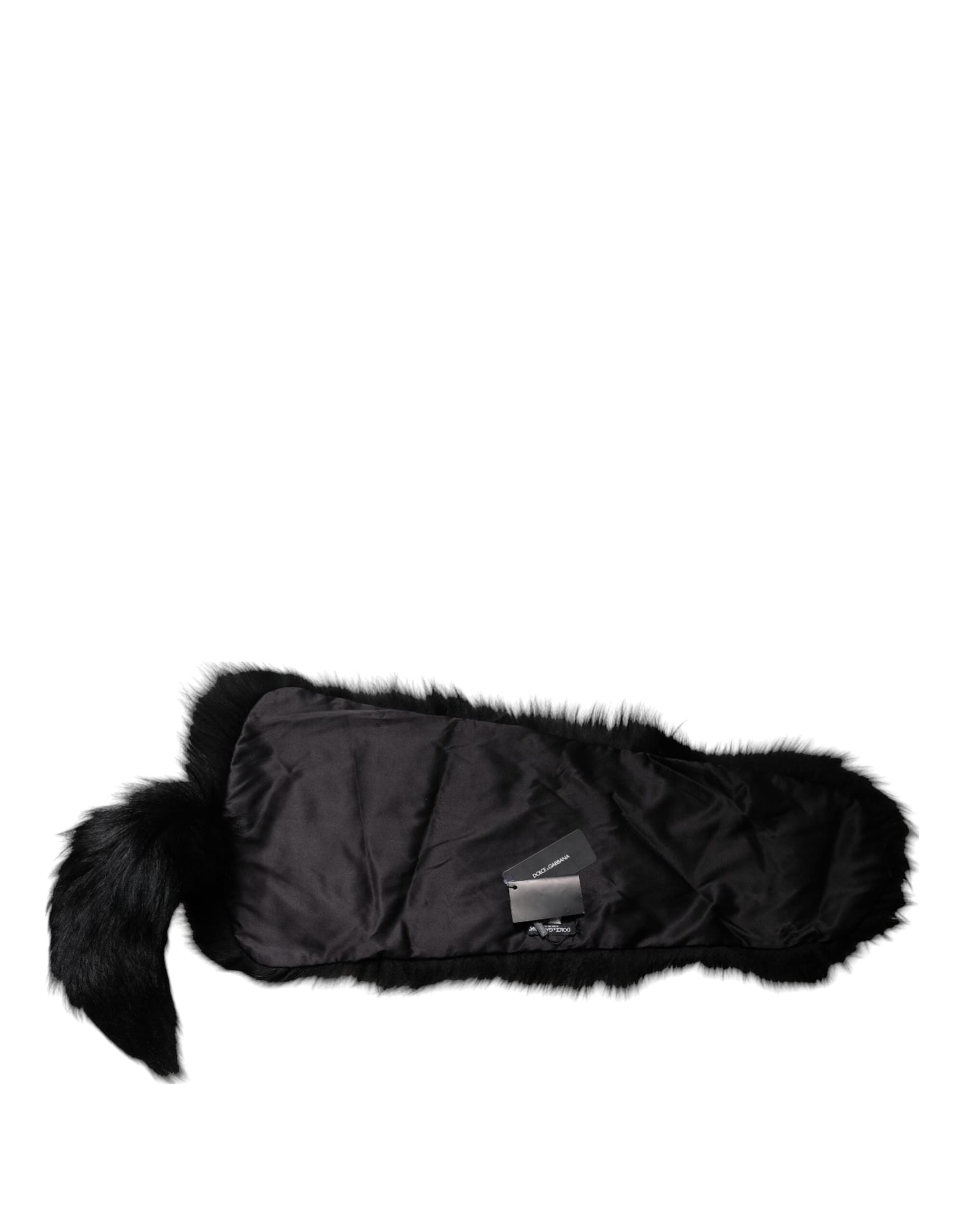 Black Fox Fur Neck Wrap Warmer Winter Scarf - 2