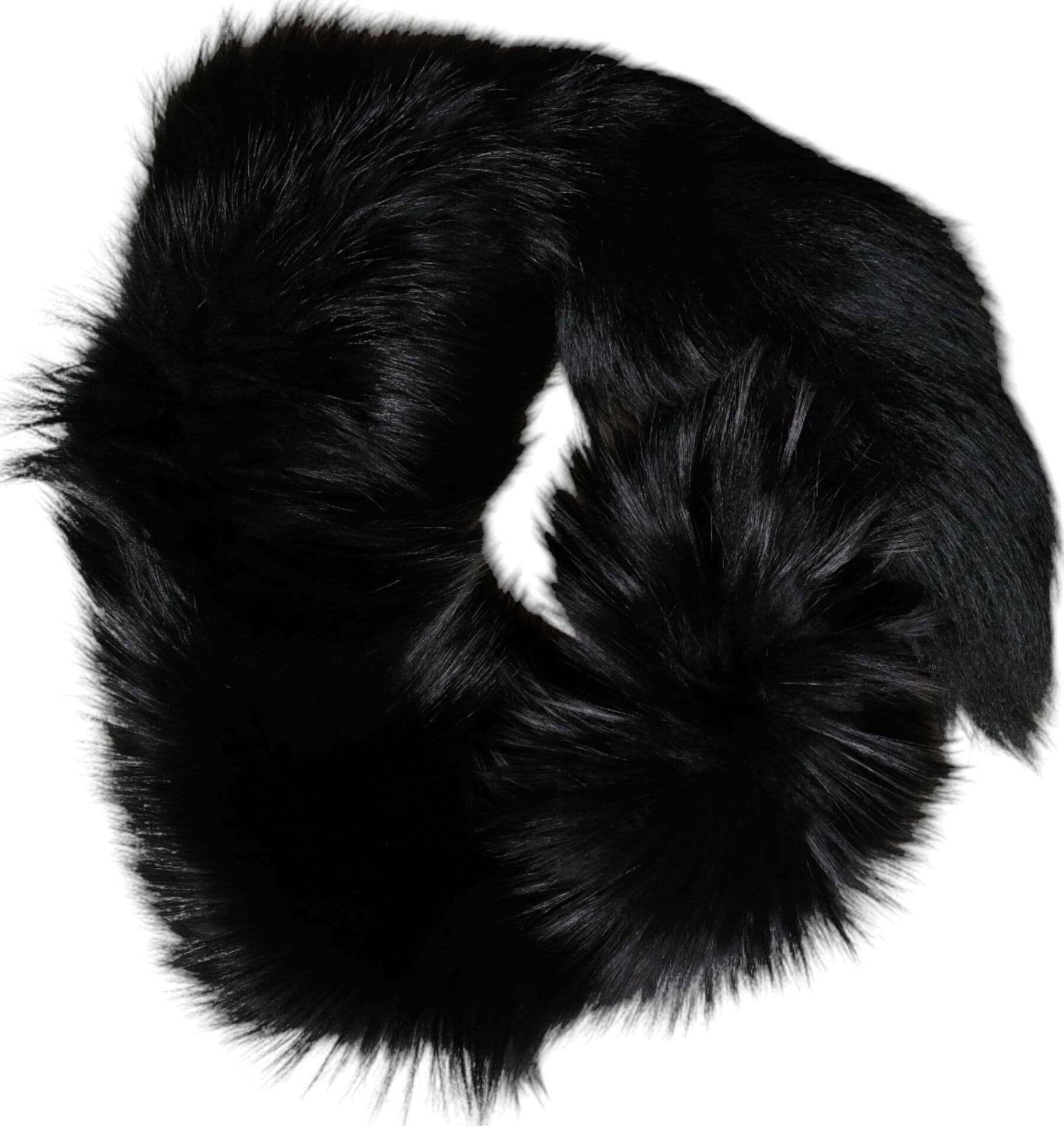 Black Fox Fur Neck Wrap Warmer Winter Scarf - 4