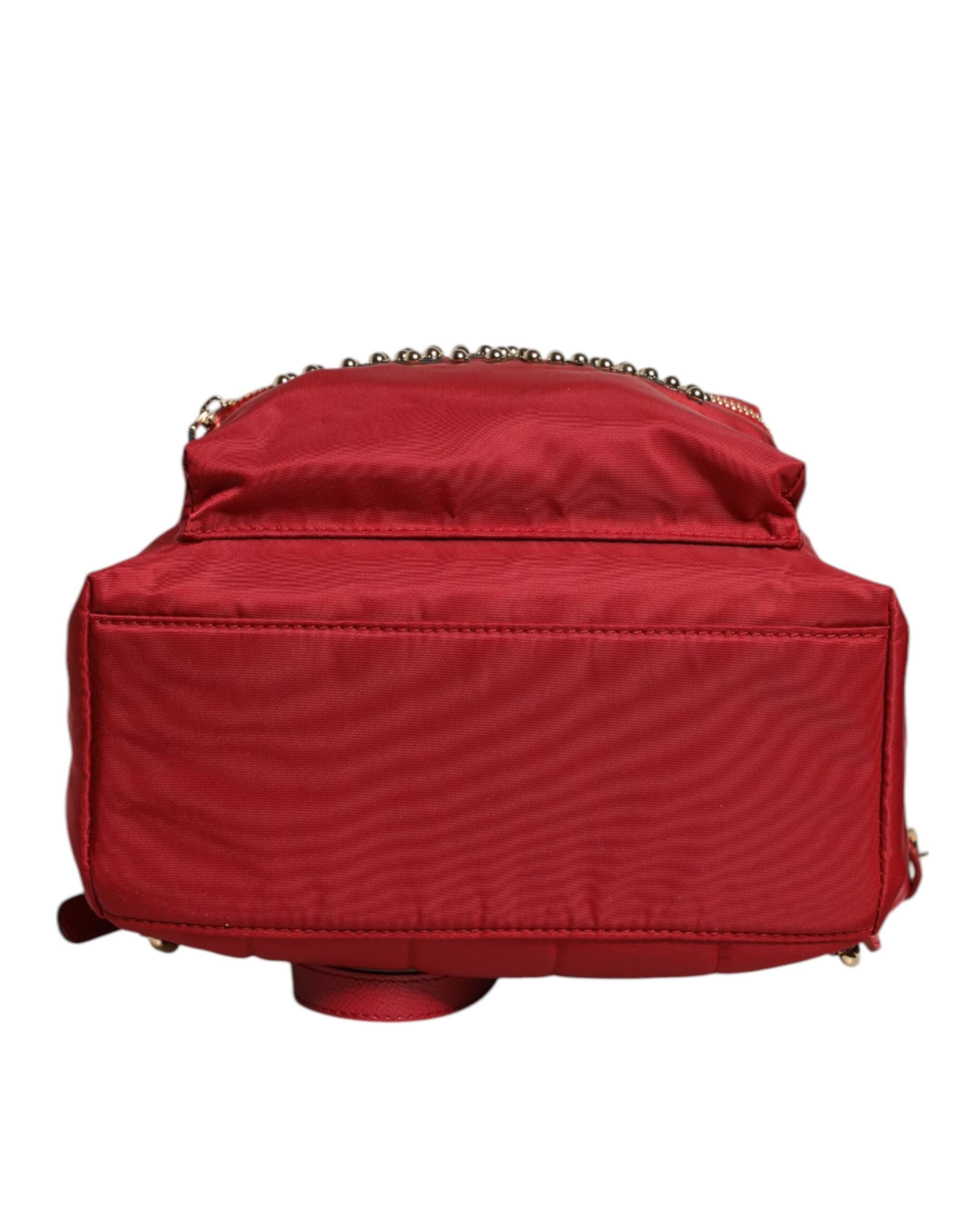 Red #DGFAMILY VULCANO Embellishment Backpack Bag - 5