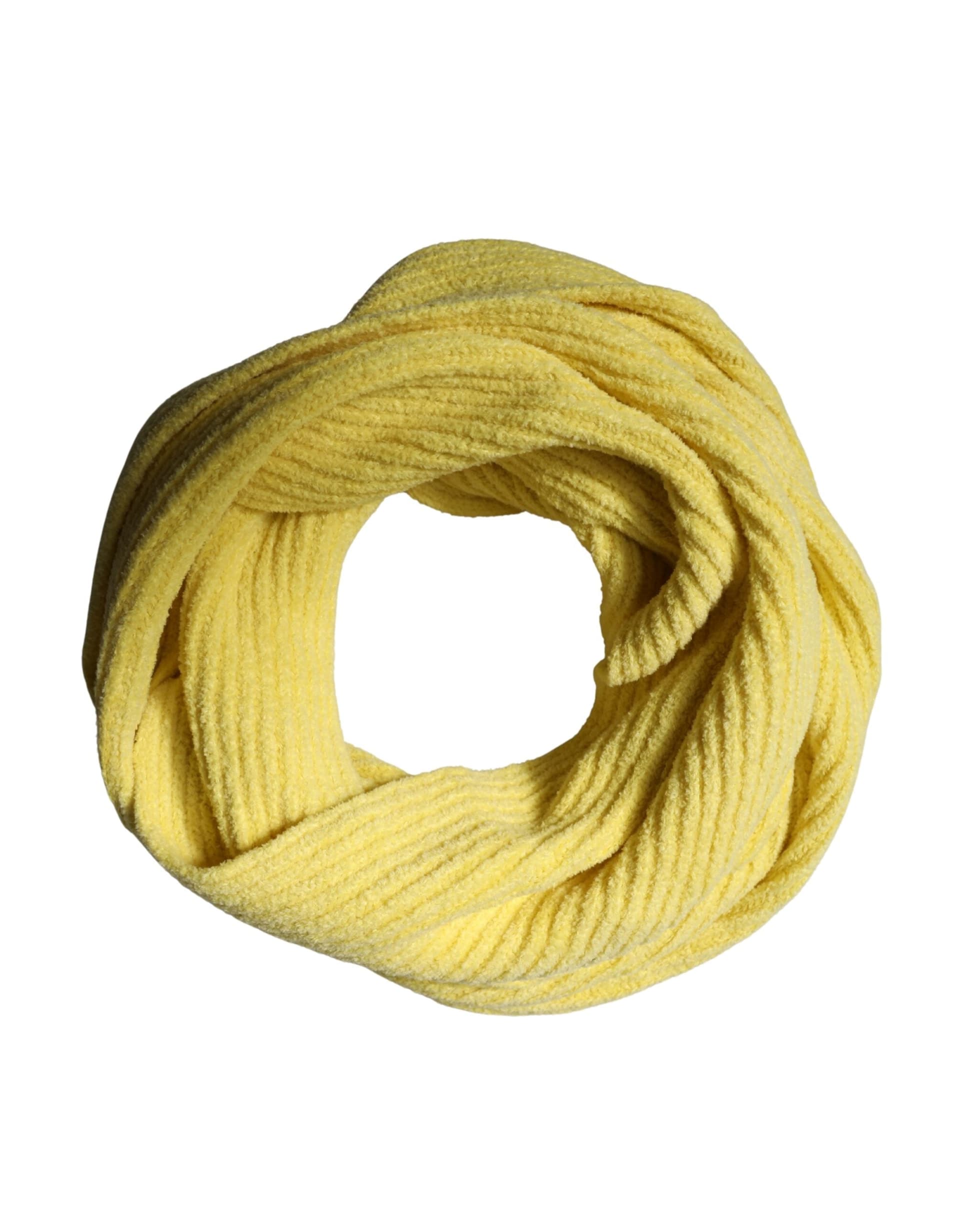 Yellow Cotton Knitted Neck Foulard 270cm x 31cm  Men Scarf - 4