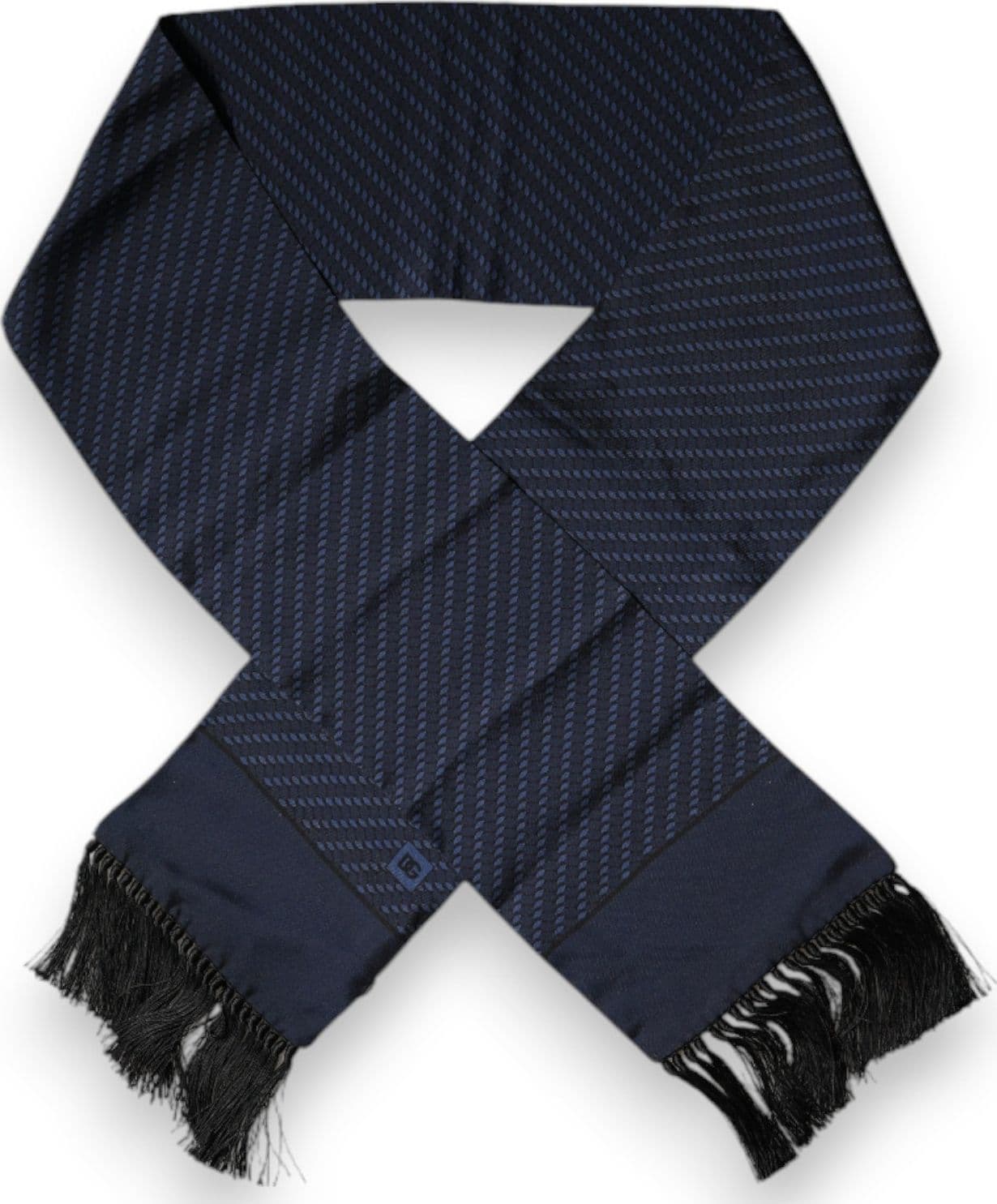 Dark Blue Fantasy Fringes Neck Wrap Scarf - 3