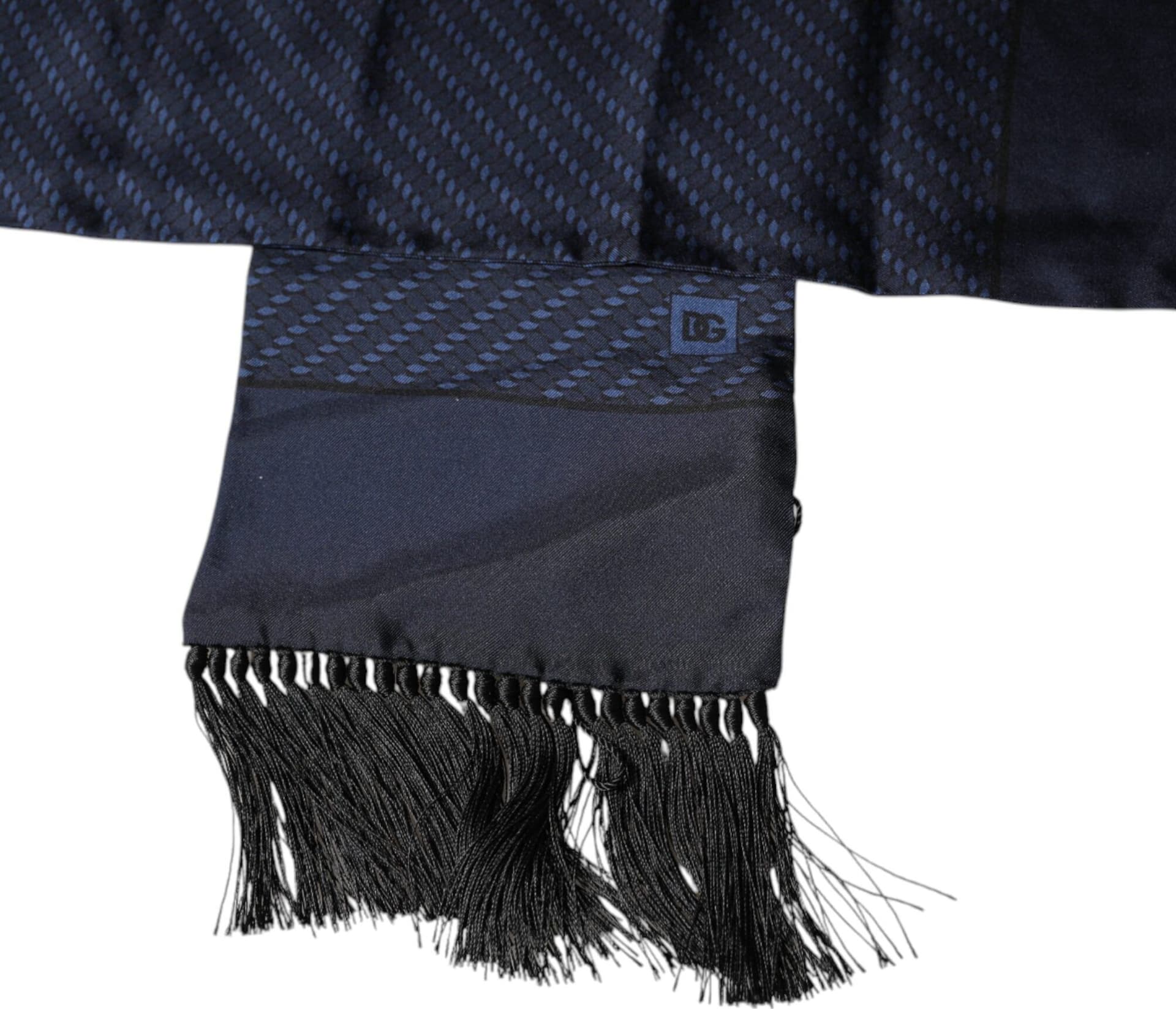 Dark Blue Fantasy Fringes Neck Wrap Scarf - 5