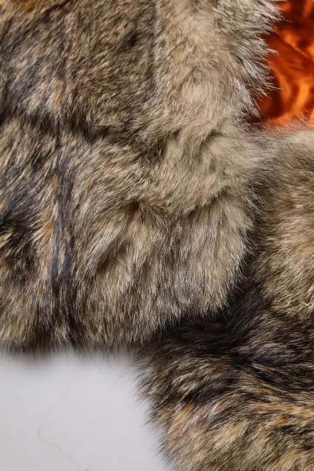Brown Fur Shoulder Collar Neck Wrap Scarf - 4