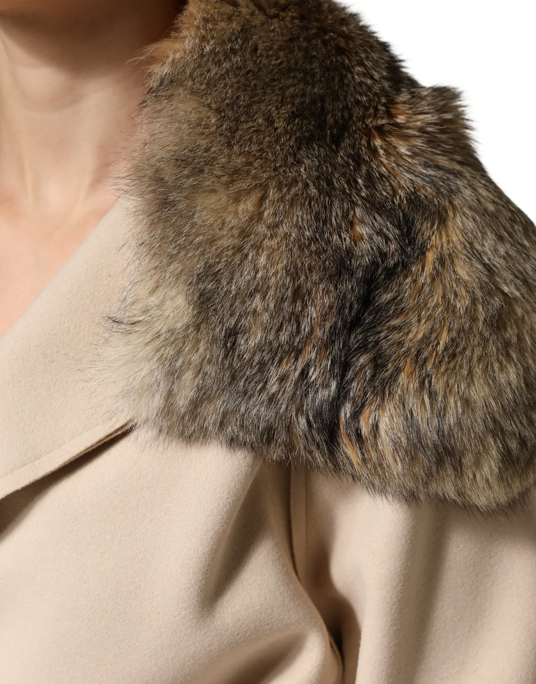 Brown Fur Shoulder Collar Neck Wrap Scarf - 6
