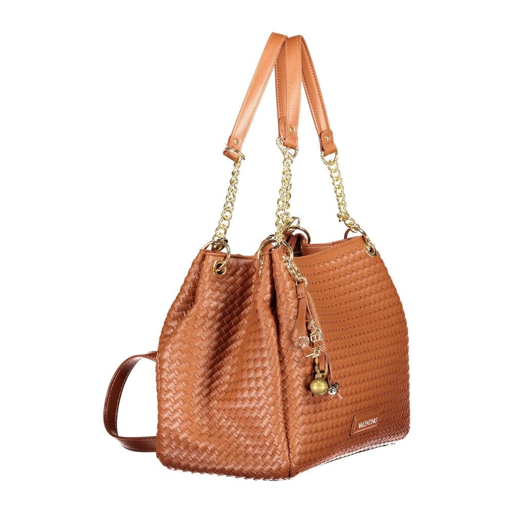 Brown Polyurethane Women Bag With Shoulder Handles - 3