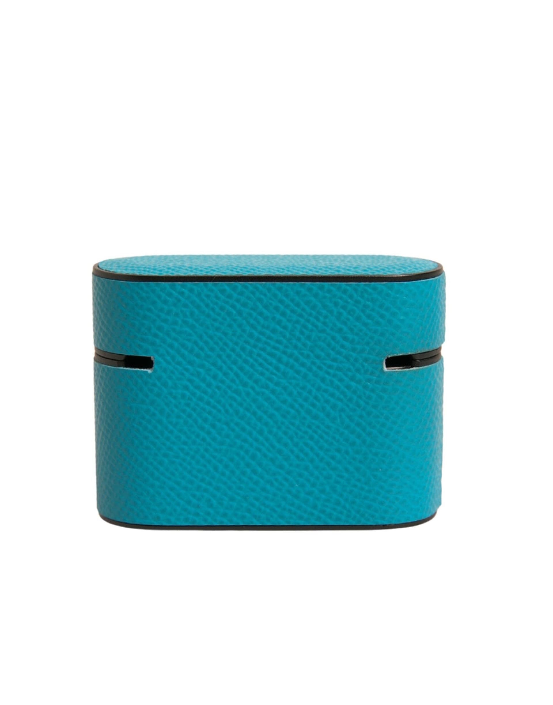 Green Leather Metal Logo Plaque Holder Airpods Case - 4