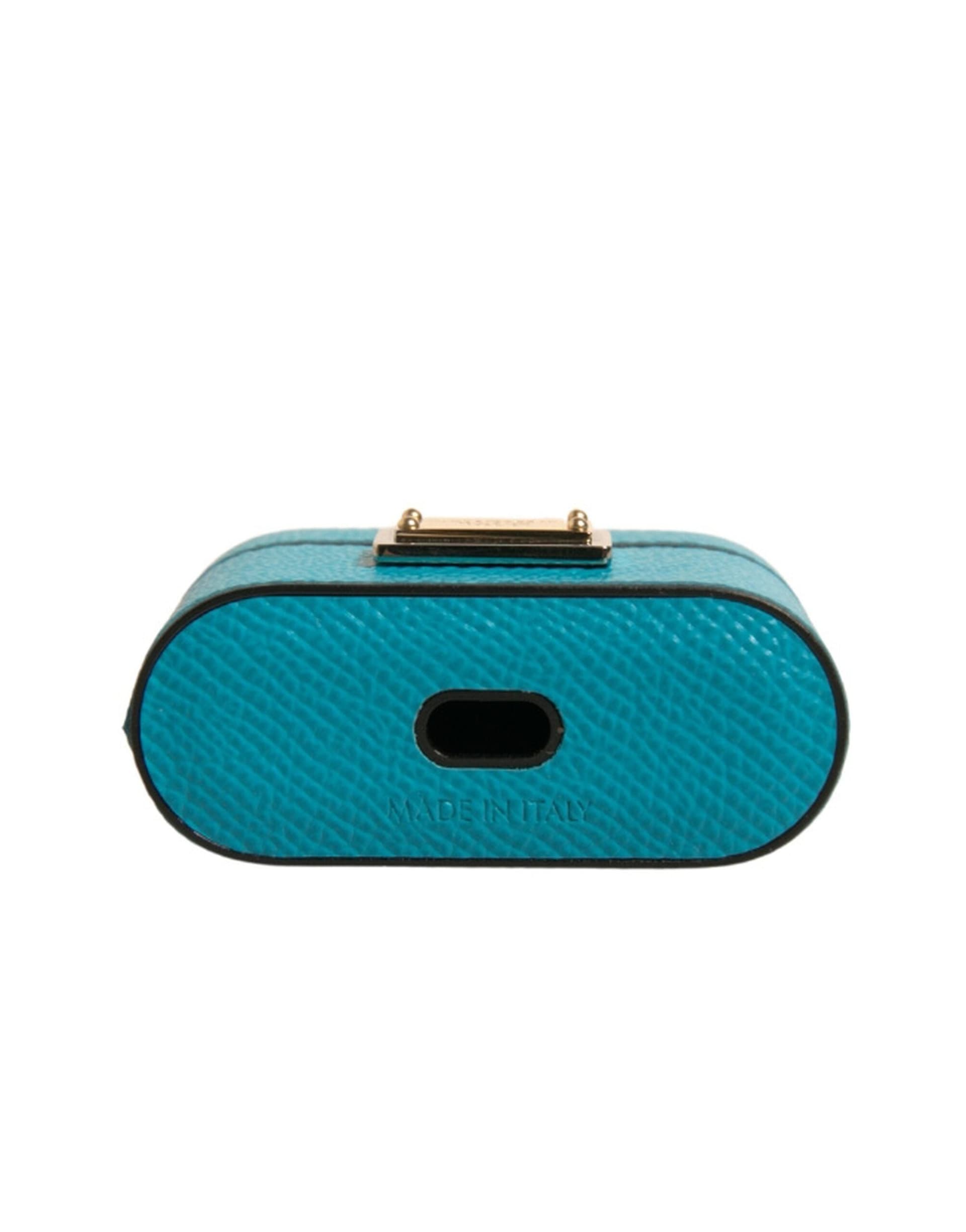 Green Leather Metal Logo Plaque Holder Airpods Case - 5