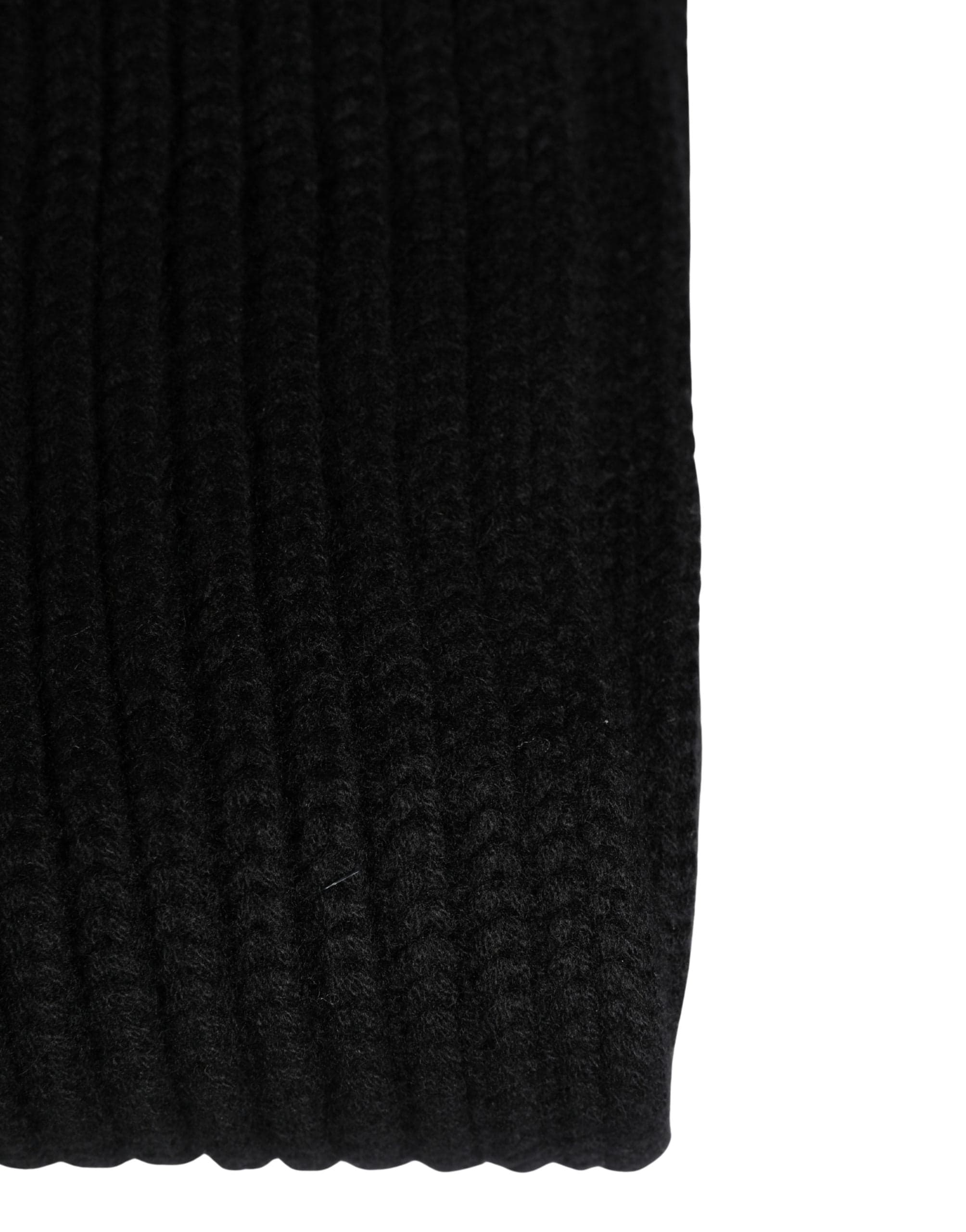 Black Cashmere Knitted Men Neck Warmer One Size Scarf - 3