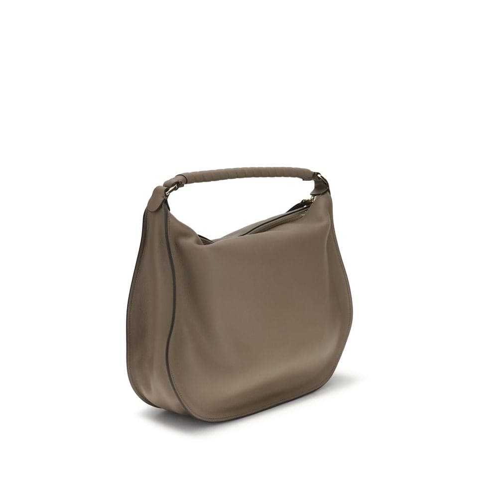 Beige Calf Leather Bos Taurus Shoulder Bag - 3