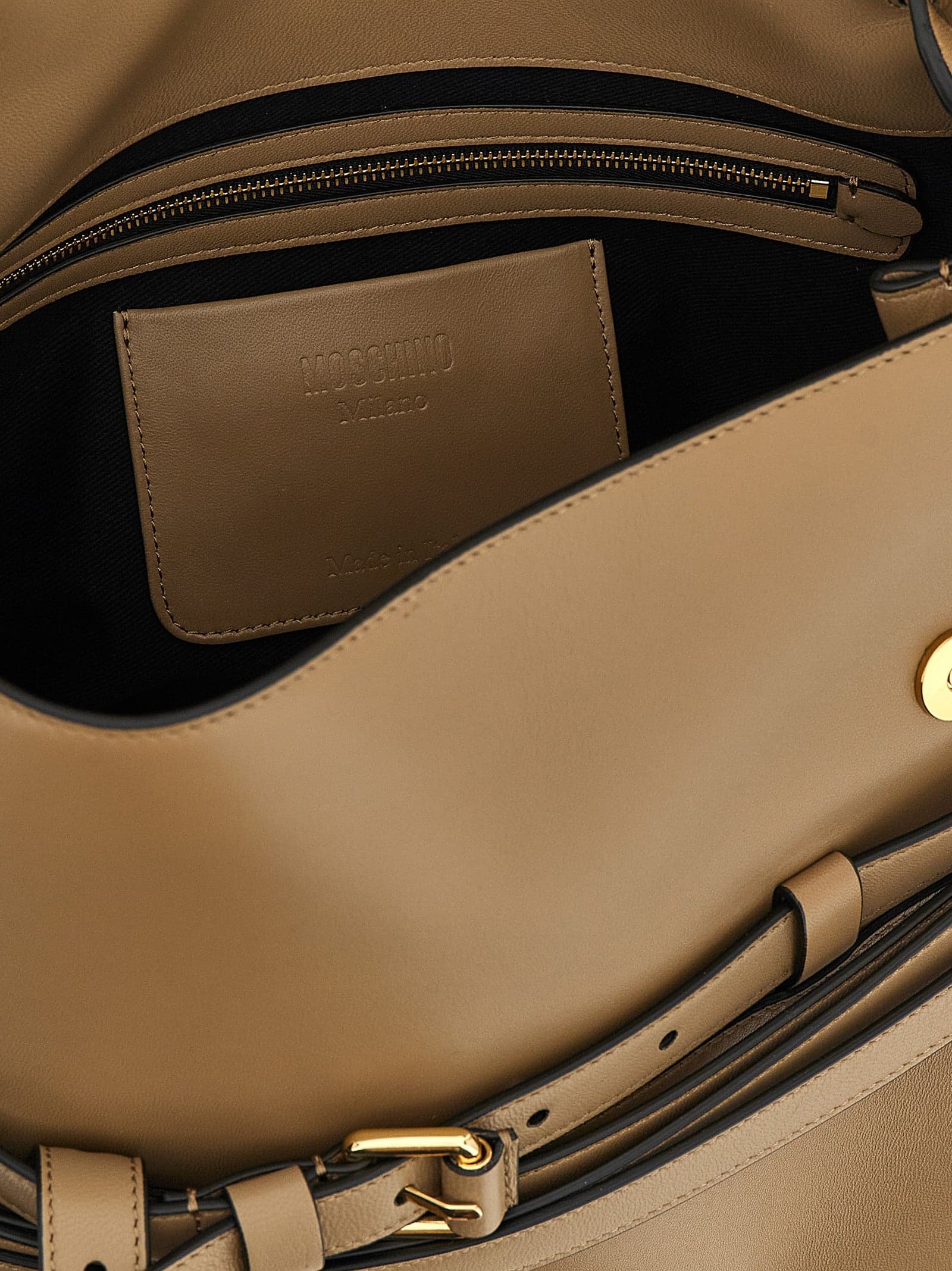 Beige Napa Leather / Calf Bos Taurus Shoulder Bag - 4