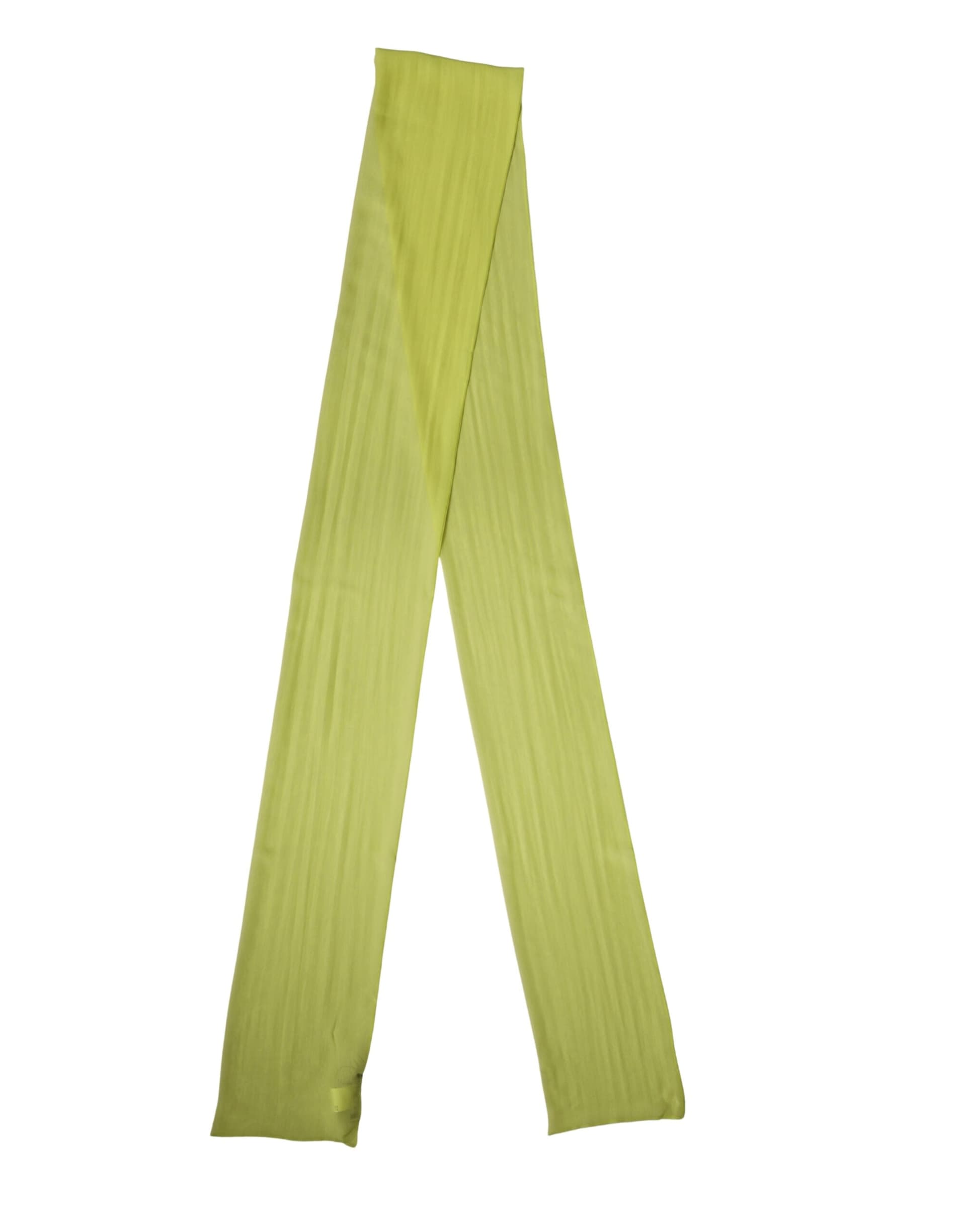 Yellow Green Silk Sash Foulard Stole 292cm x 19cm Scarf - 2