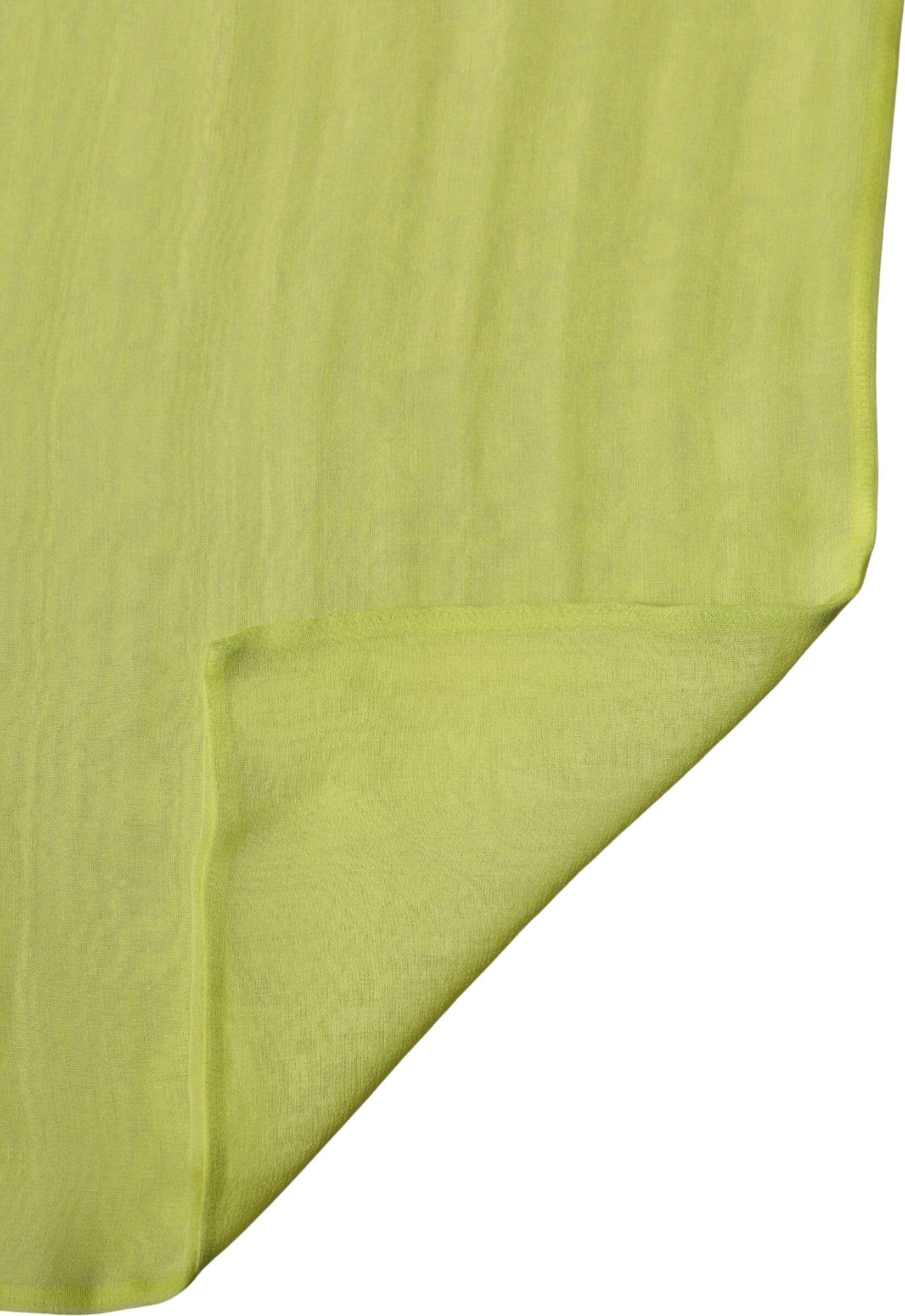 Yellow Green Silk Sash Foulard Stole 292cm x 19cm Scarf - 3