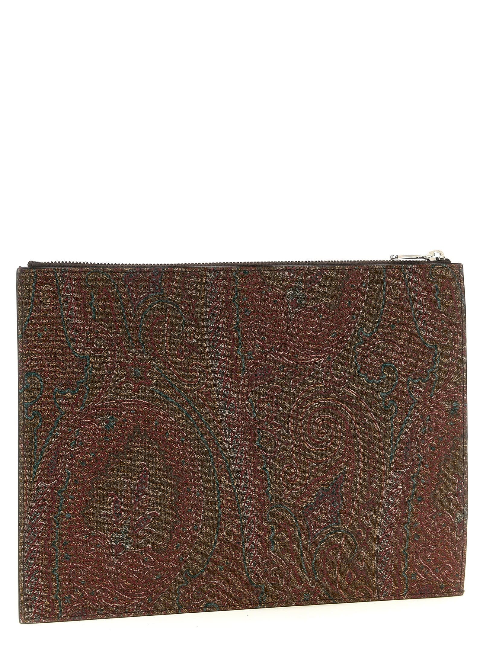 Brown Cotton Clutch Bag - 2