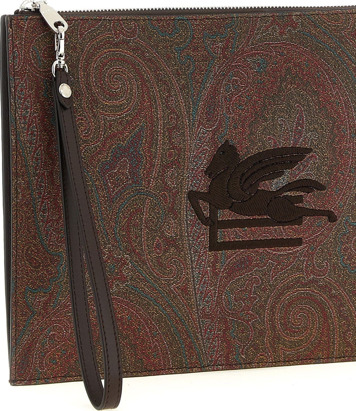 Brown Cotton Clutch Bag - 3
