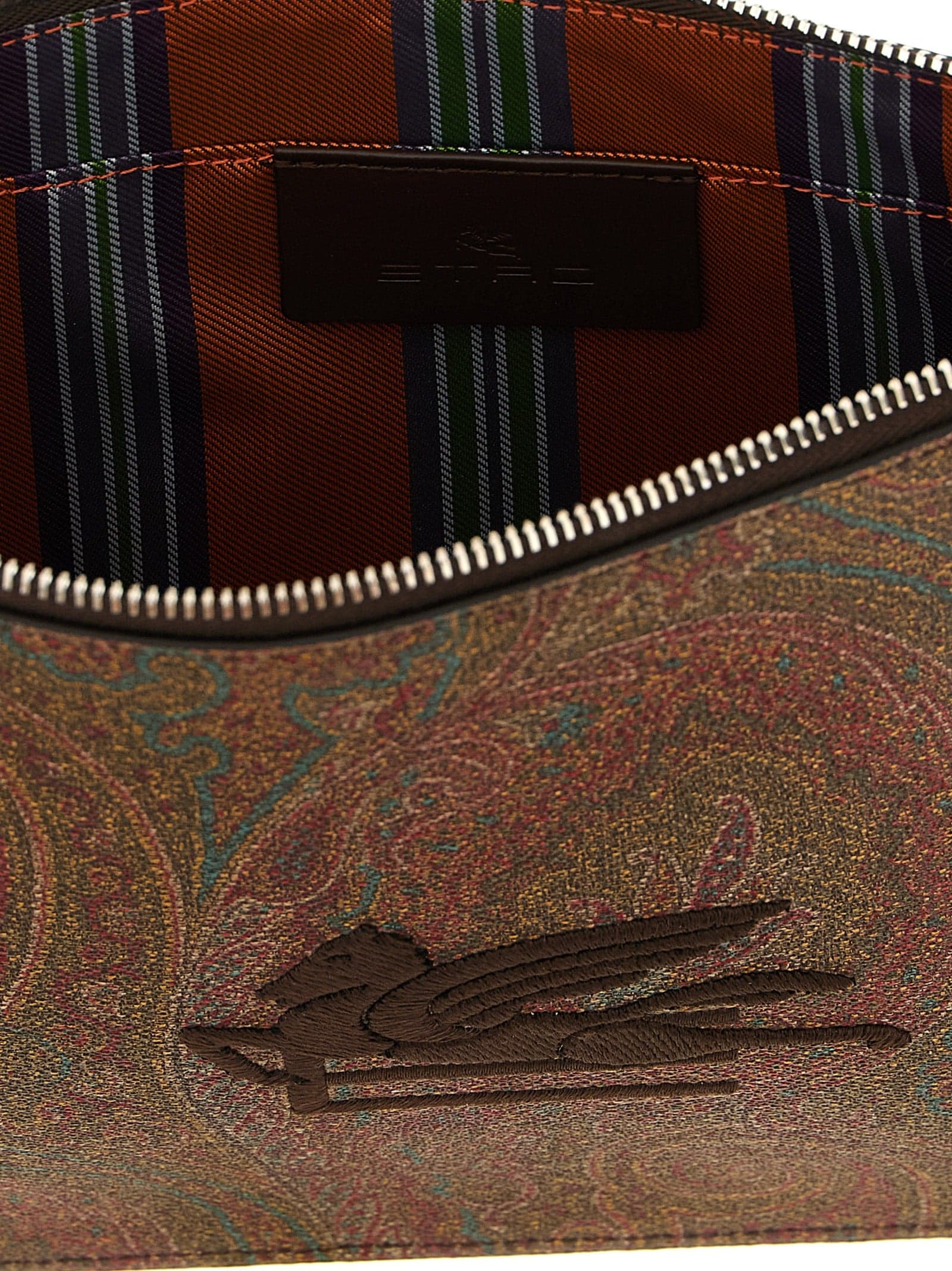 Brown Cotton Clutch Bag - 4