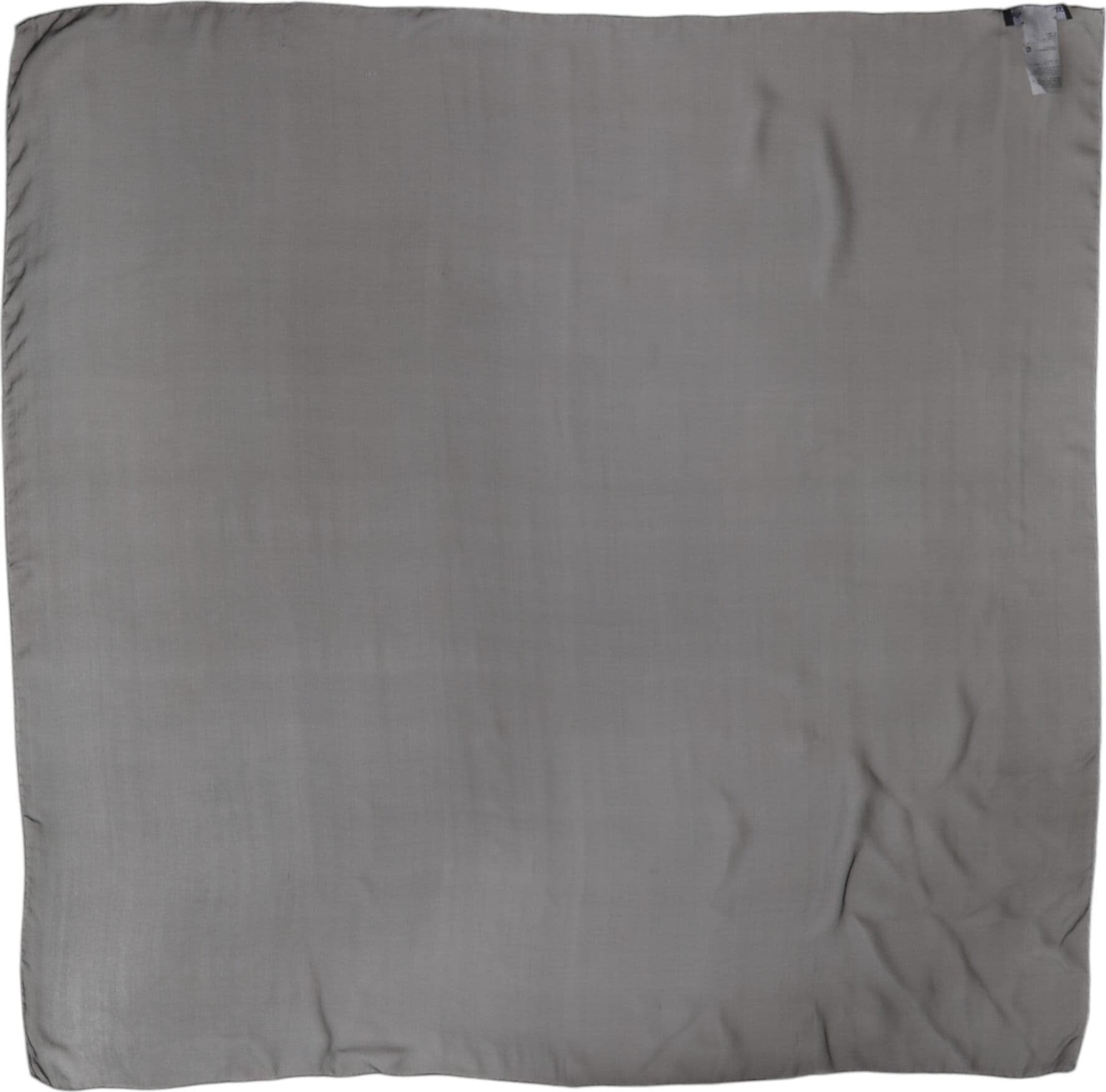 Gray Black Silk Square Women Foulard Scarf - 2