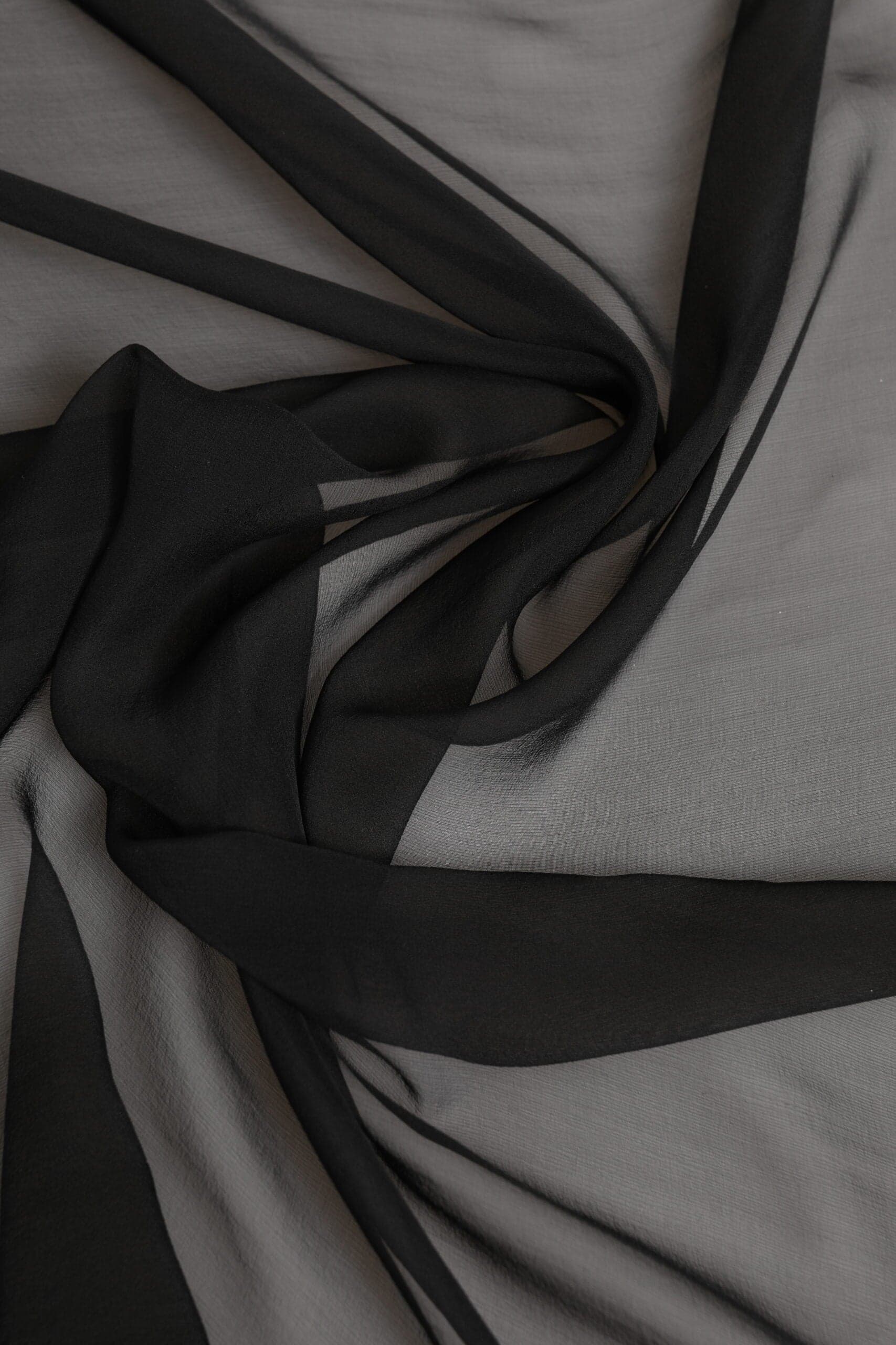 Gray Black Silk Square Women Foulard Scarf - 4