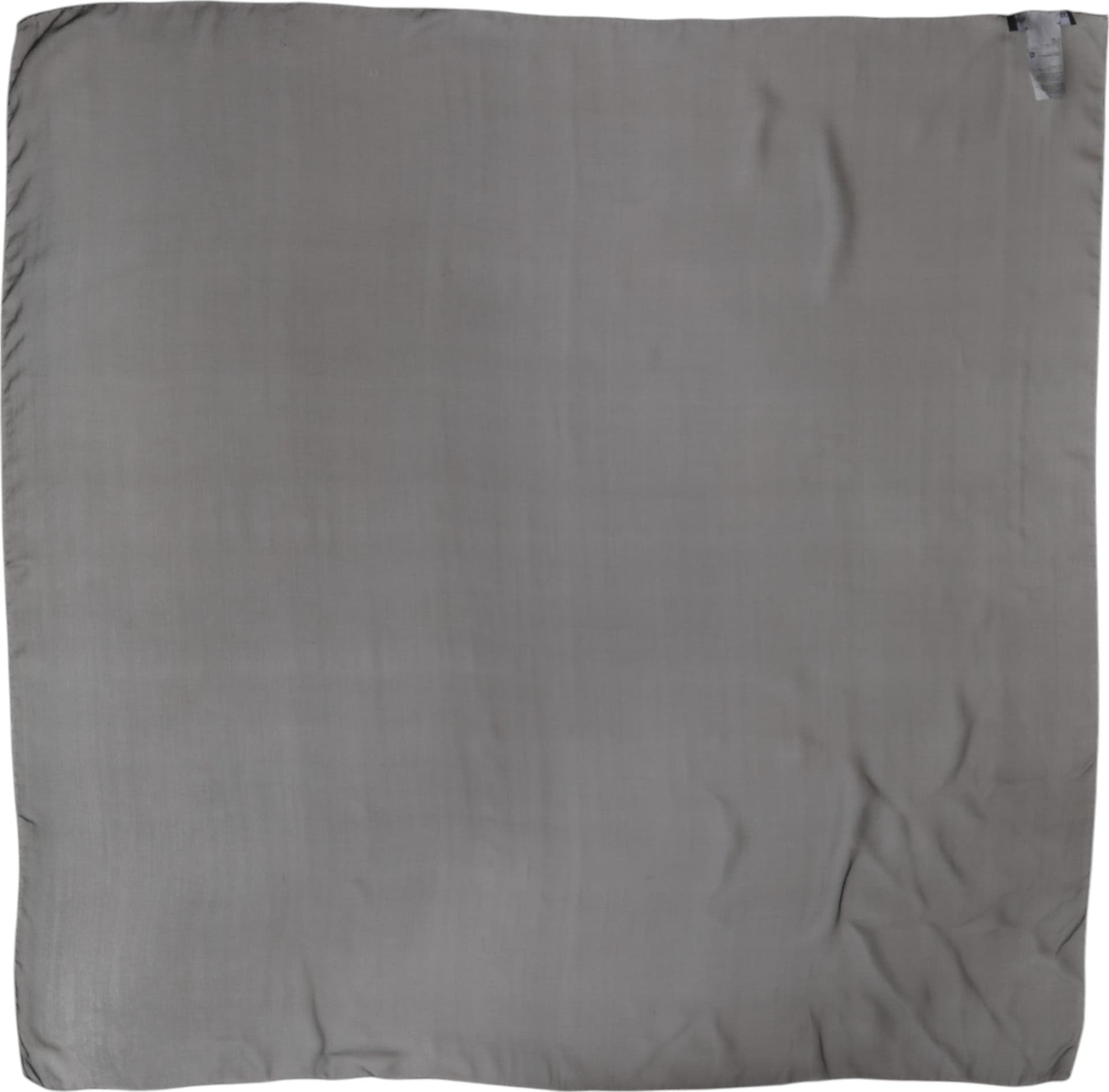 Gray Black Silk Square Women Foulard Scarf - 5