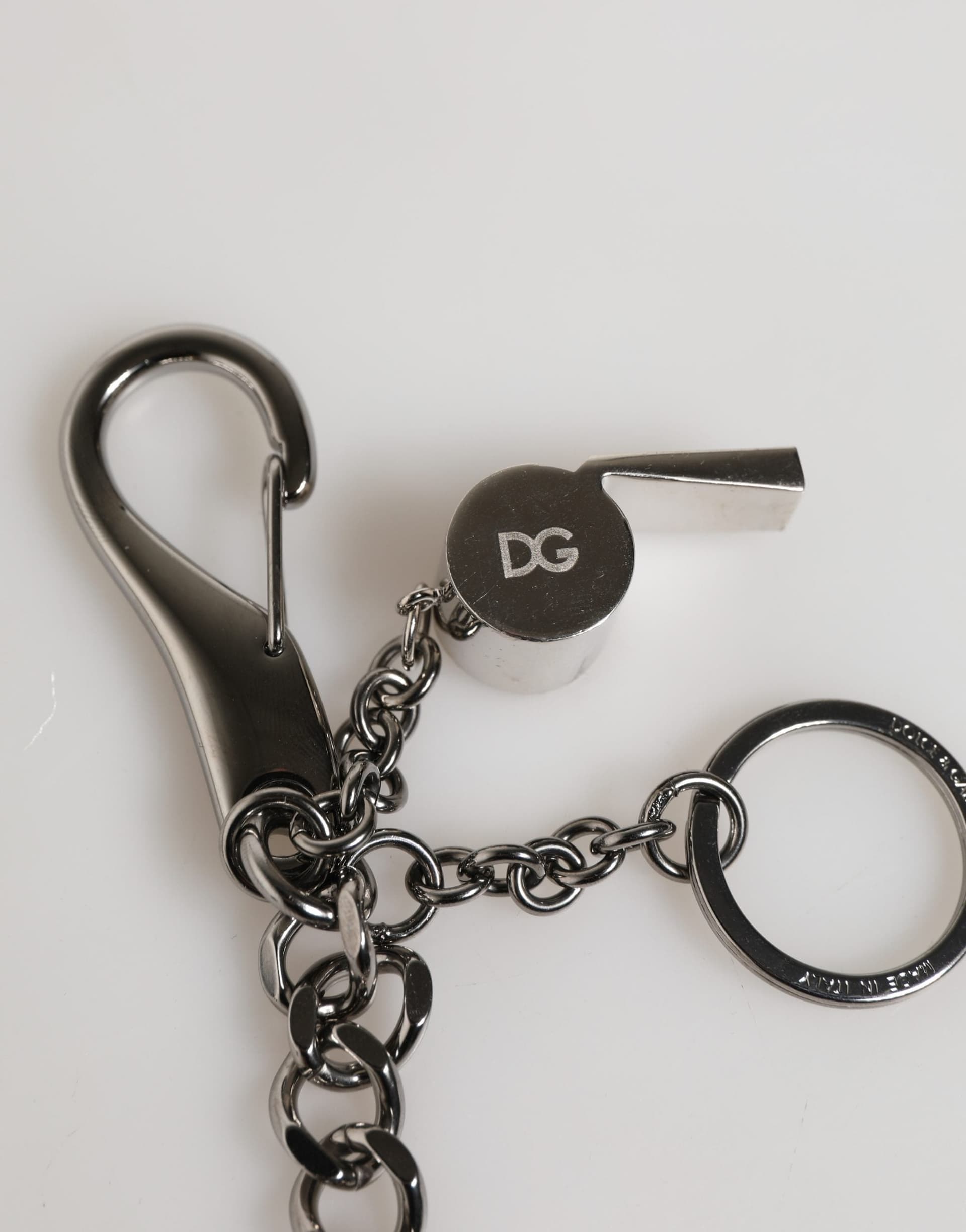 Silver Brass Metal DG Logo Crystal Ring Keyring Keychain - 3
