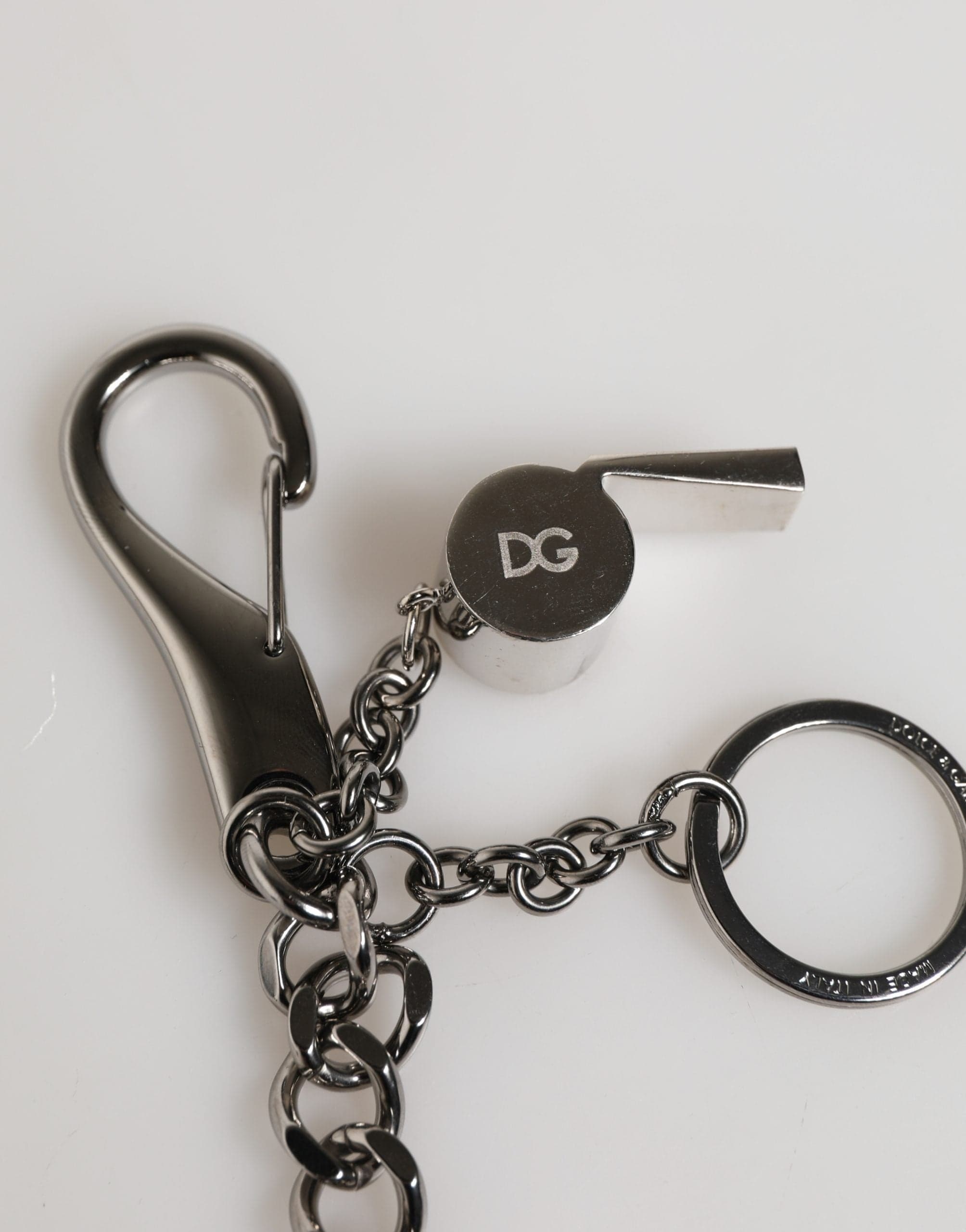 Silver Brass Metal DG Logo Crystal Ring Keyring Keychain - 3