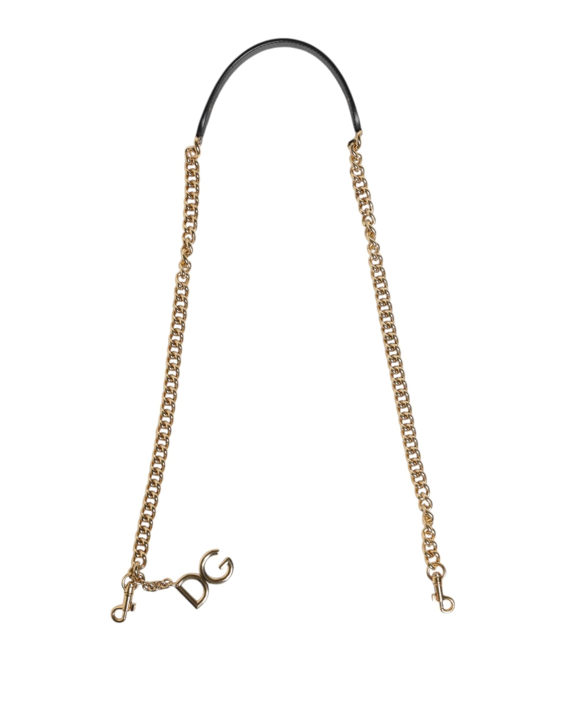 Brown Leopard Gold Brass Chain Accessory Shoulder Strap