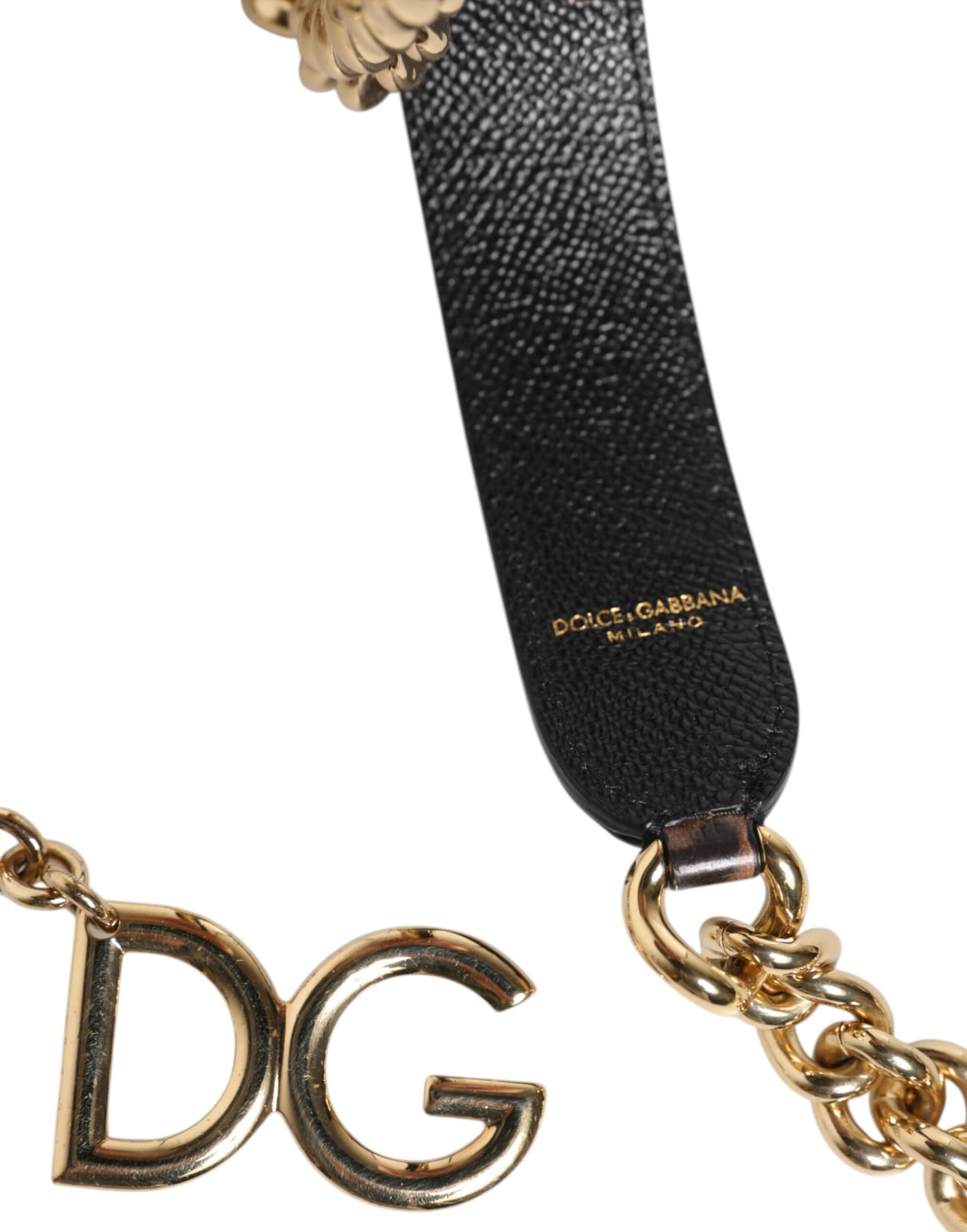 Brown Leopard Gold Brass Chain Accessory Shoulder Strap - 4