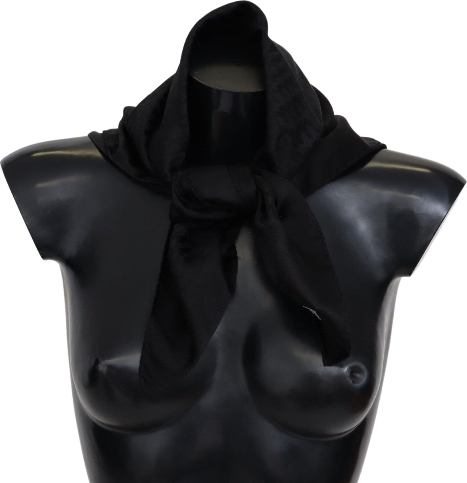 Black Wool Knit Unisex Neck Wrap Shawl Scarf - 4