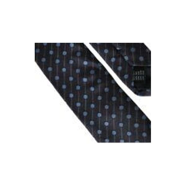 Black Blue Polka Dot Silk Adjustable Men Tie - 4