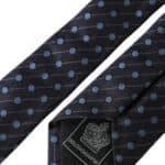 Black Blue Polka Dot Silk Adjustable Men Tie - 5