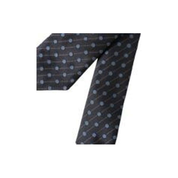 Black Blue Polka Dot Silk Adjustable Men Tie - 6