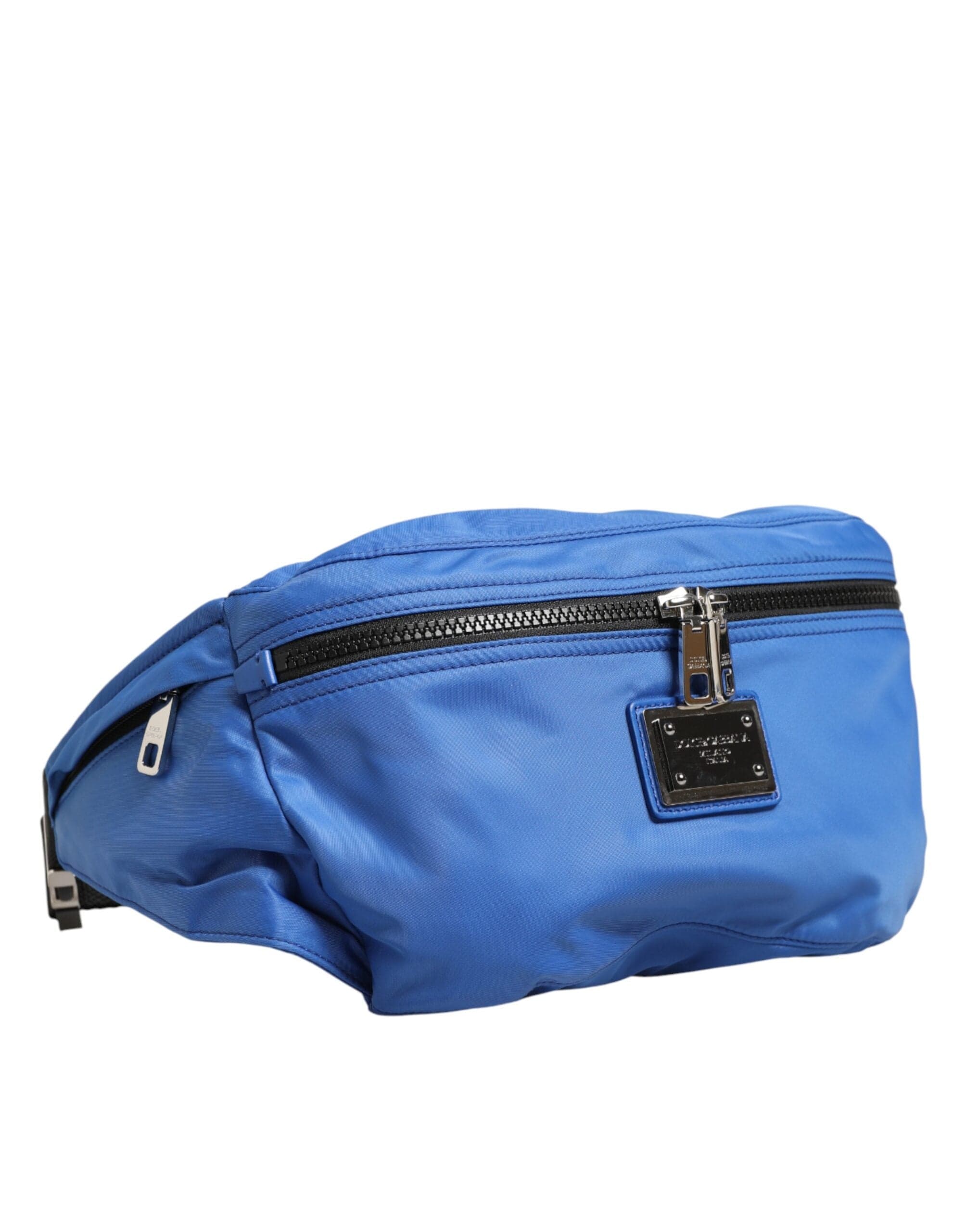 Blue Logo Plaque Nylon Waist Fanny Pack Men's Borse Bag - 3