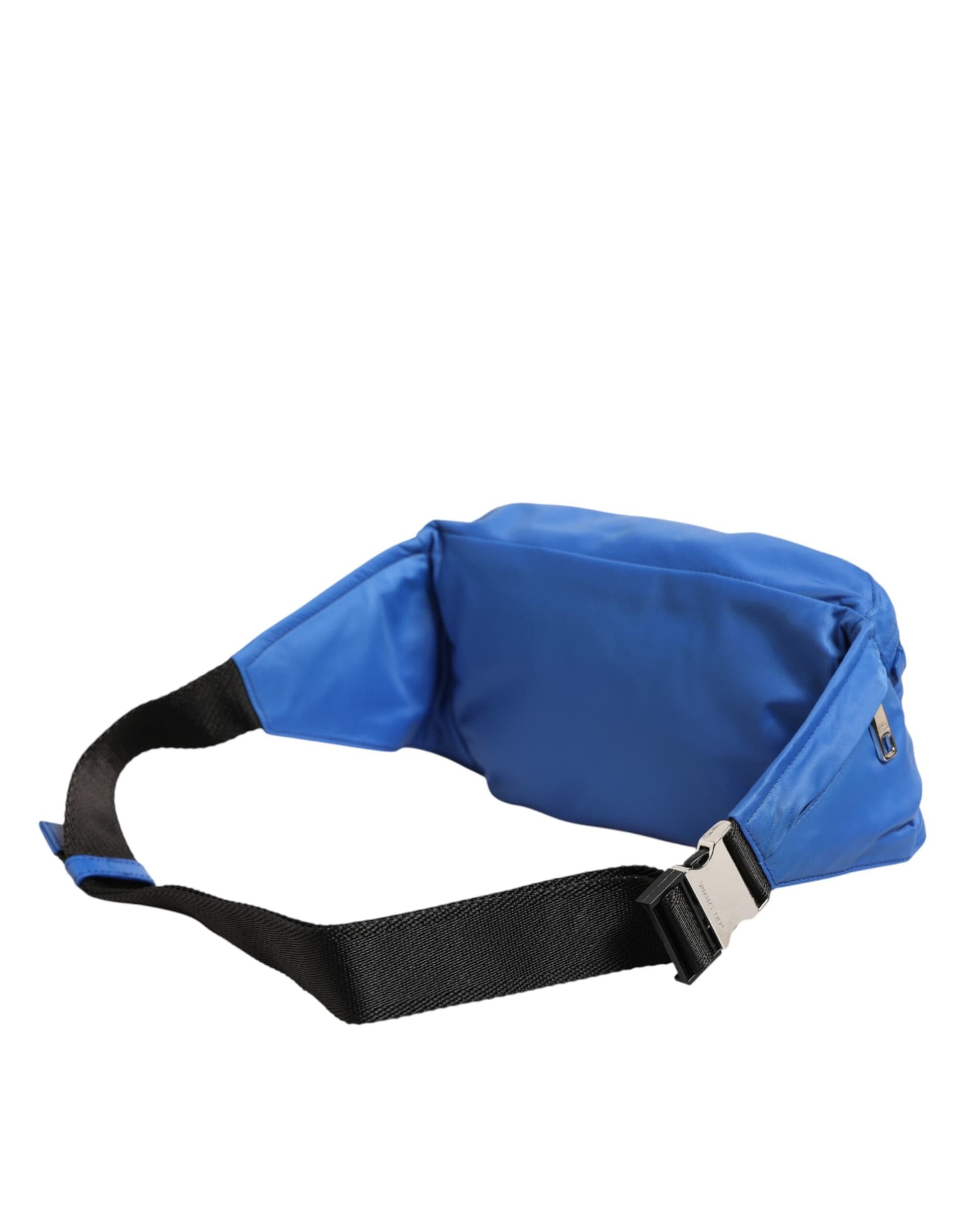 Blue Logo Plaque Nylon Waist Fanny Pack Men's Borse Bag - 5
