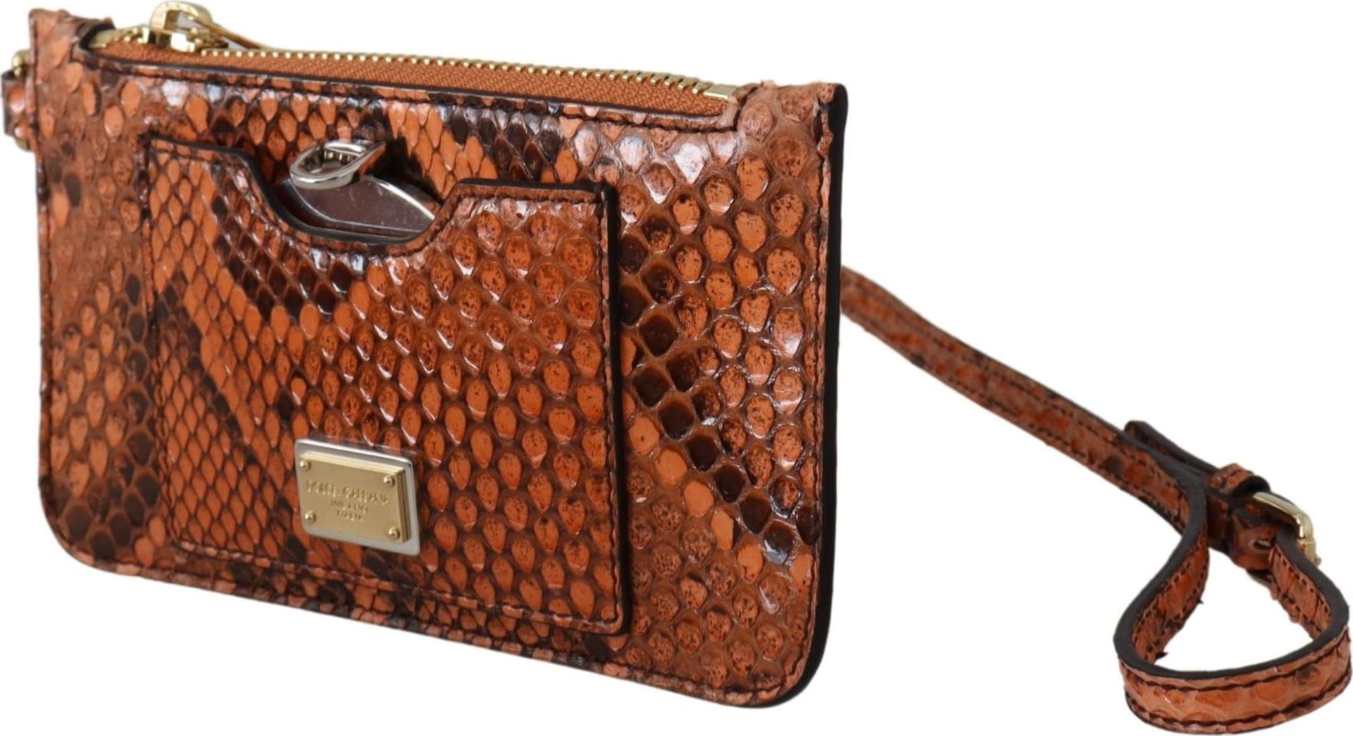 Brown Leather Coin Purse Wristlet Mirror AGNESE Wallet - 2