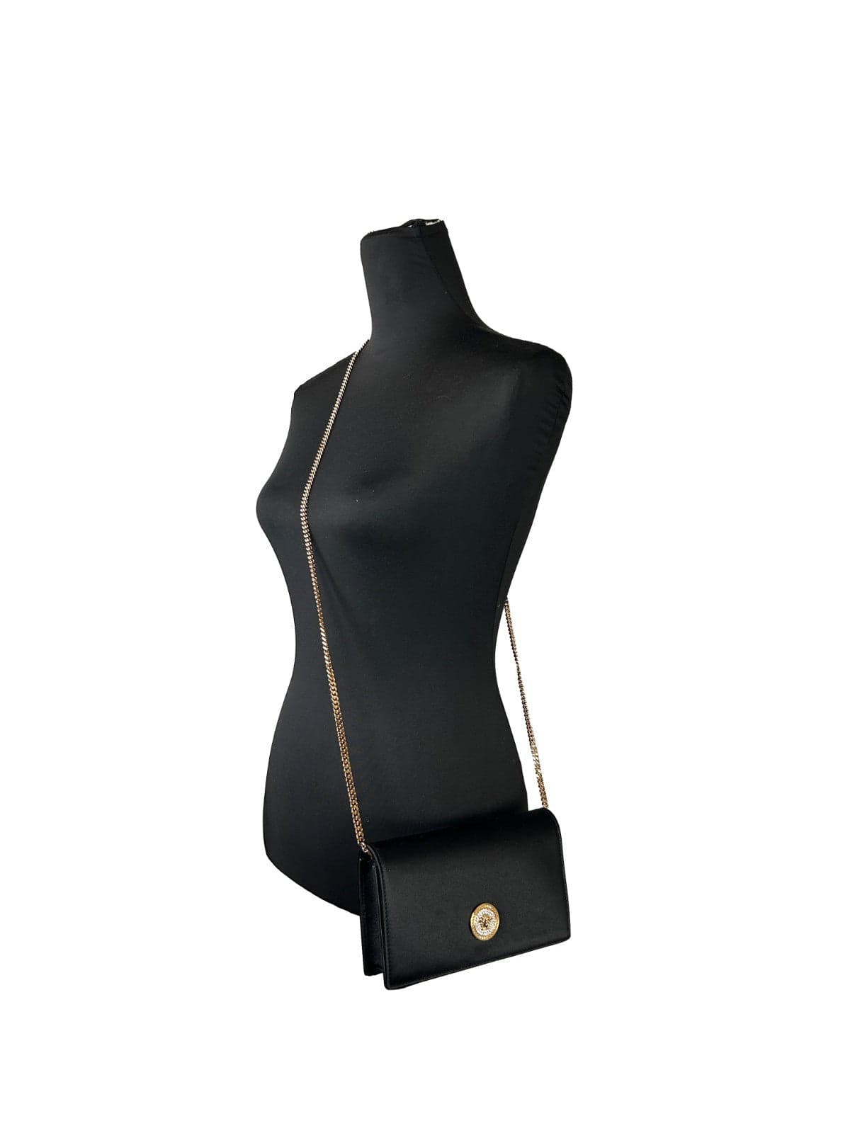 Versace Mini Chain Black Crossbody Wallet Bag - 4