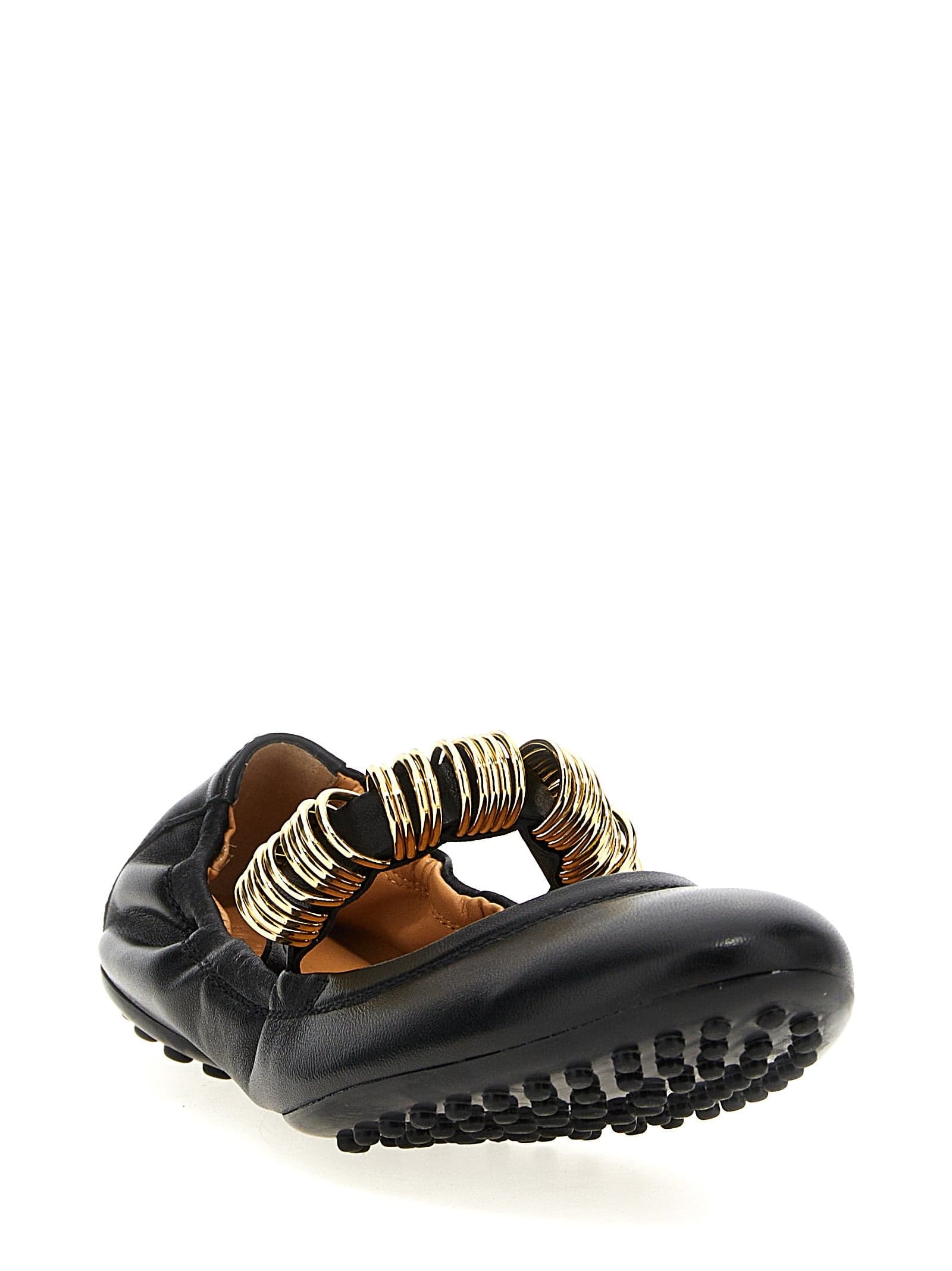 Black Lamb Leather Ballet Flats - 2