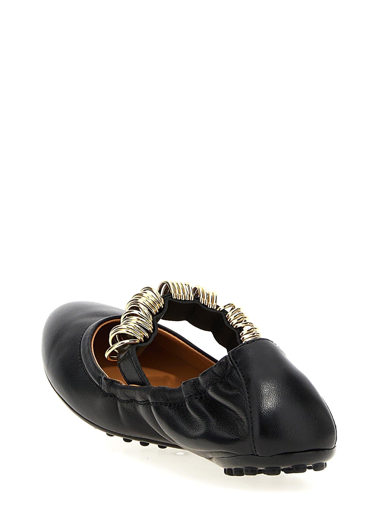 Black Lamb Leather Ballet Flats - 3