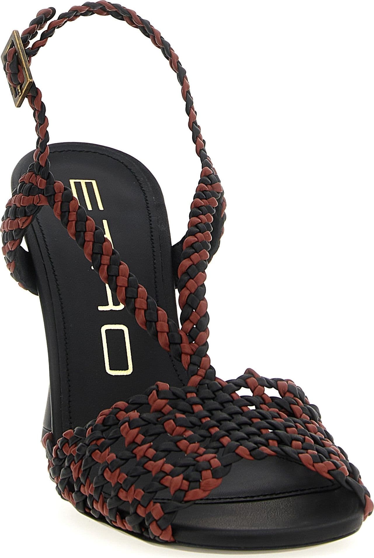 Brown Polyethylene Stiletto Heel Sandals - 2