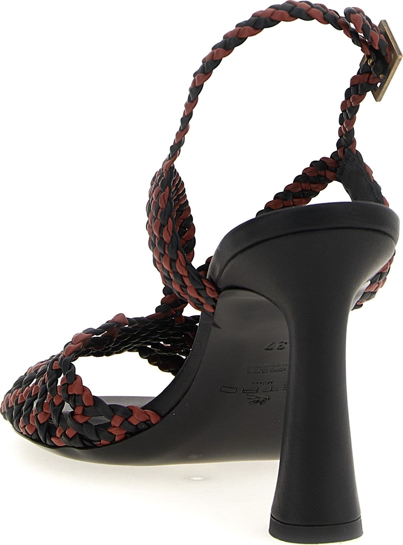 Brown Polyethylene Stiletto Heel Sandals - 3