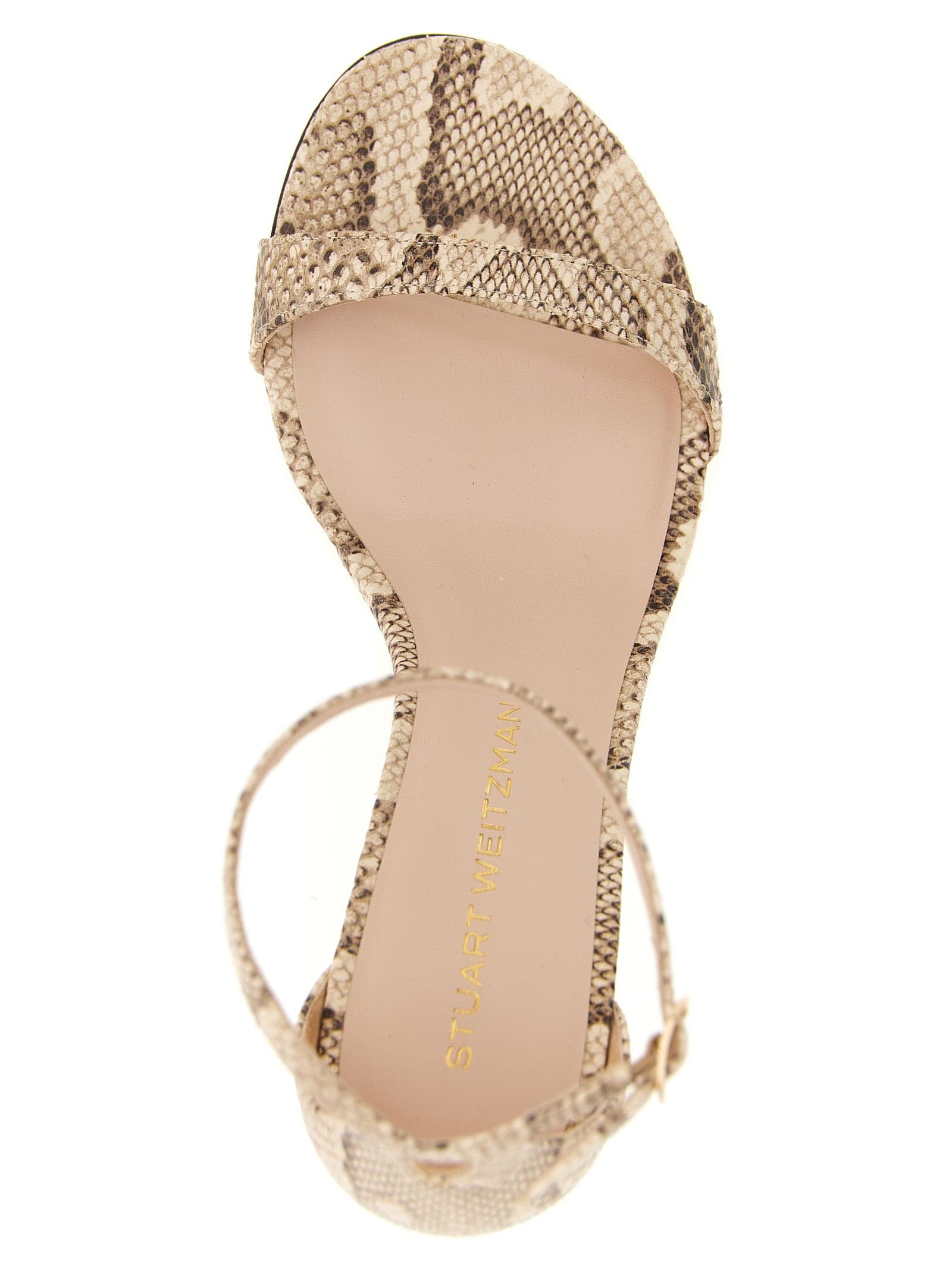 Beige Goatskin Stiletto Heel Sandals - 4