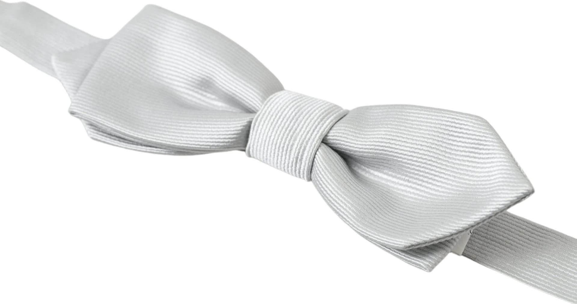 Gray Silk Adjustable Men Neck Papillon Bow Tie - 2